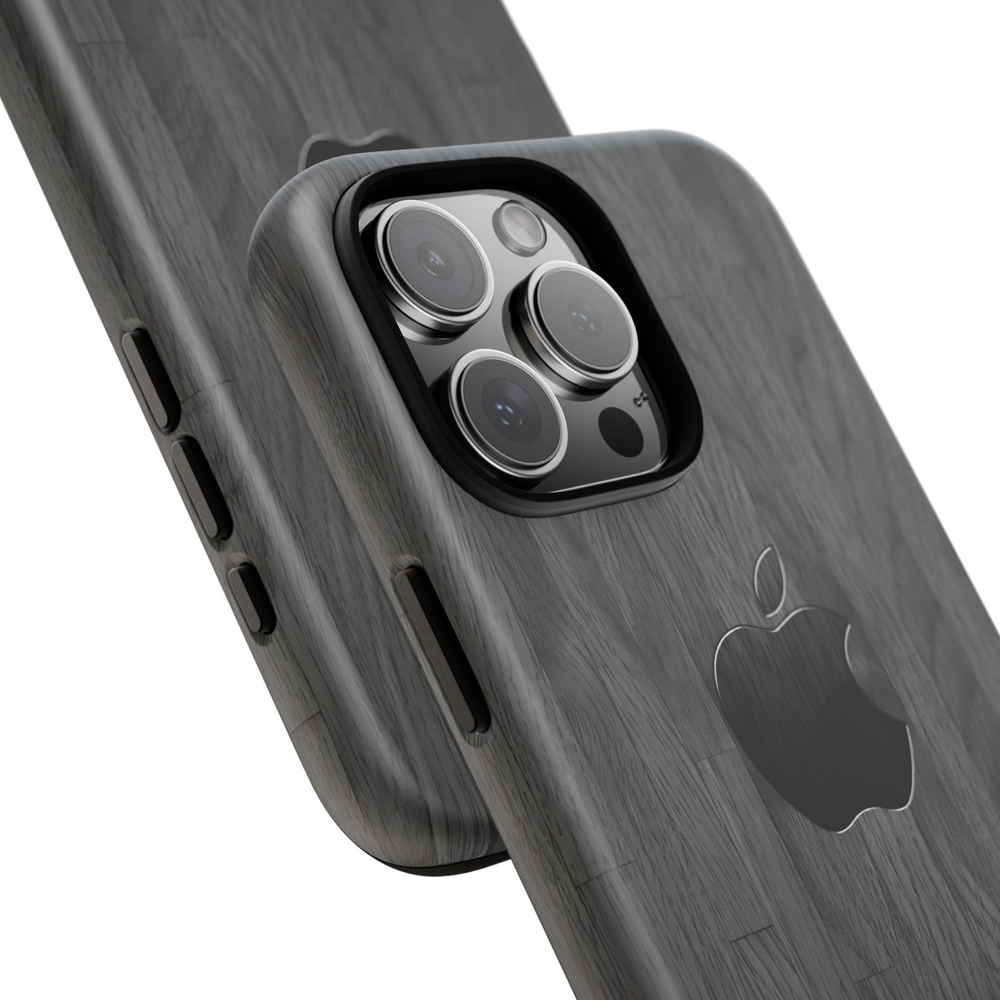 Tough Cases For iPhones, Gray Wood Color Rugged Phone Case