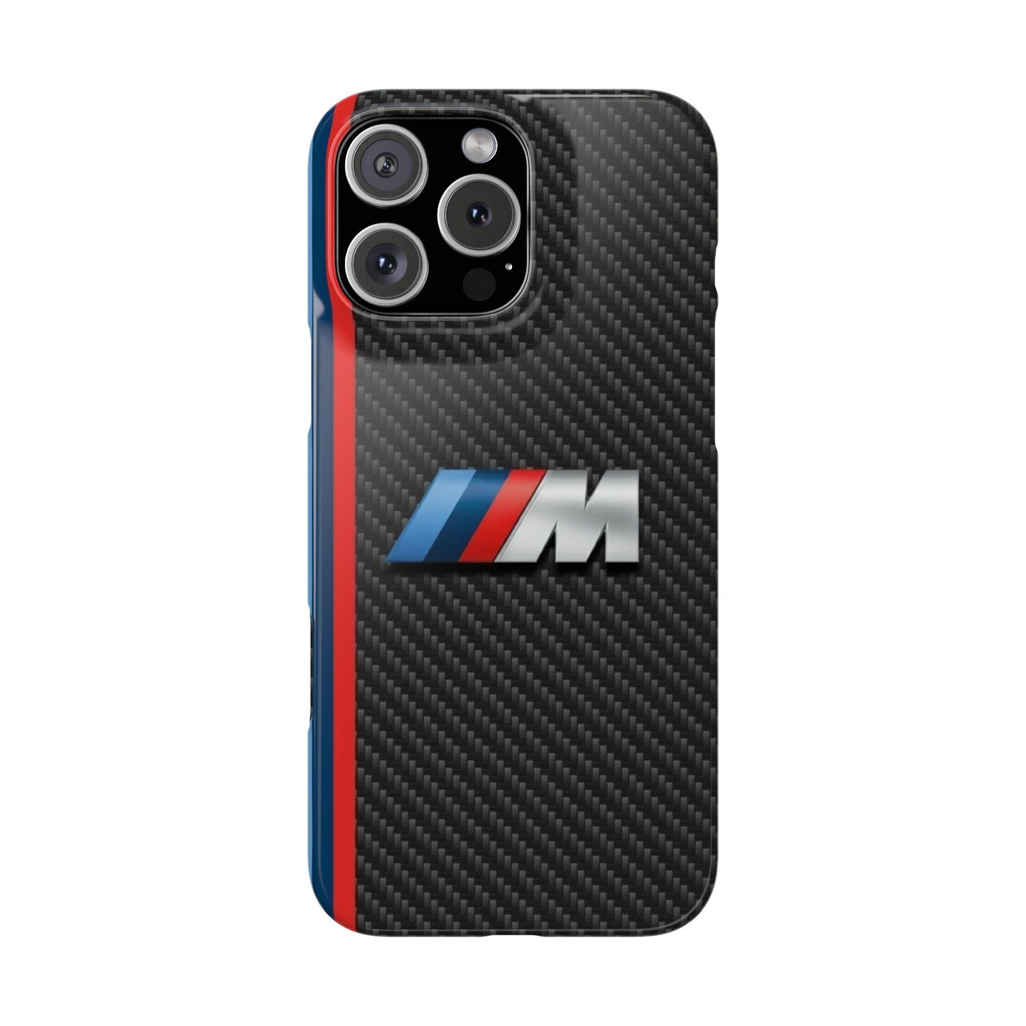 Black iPhone Slim Case, Blue And Red Stripes, BMW M Series