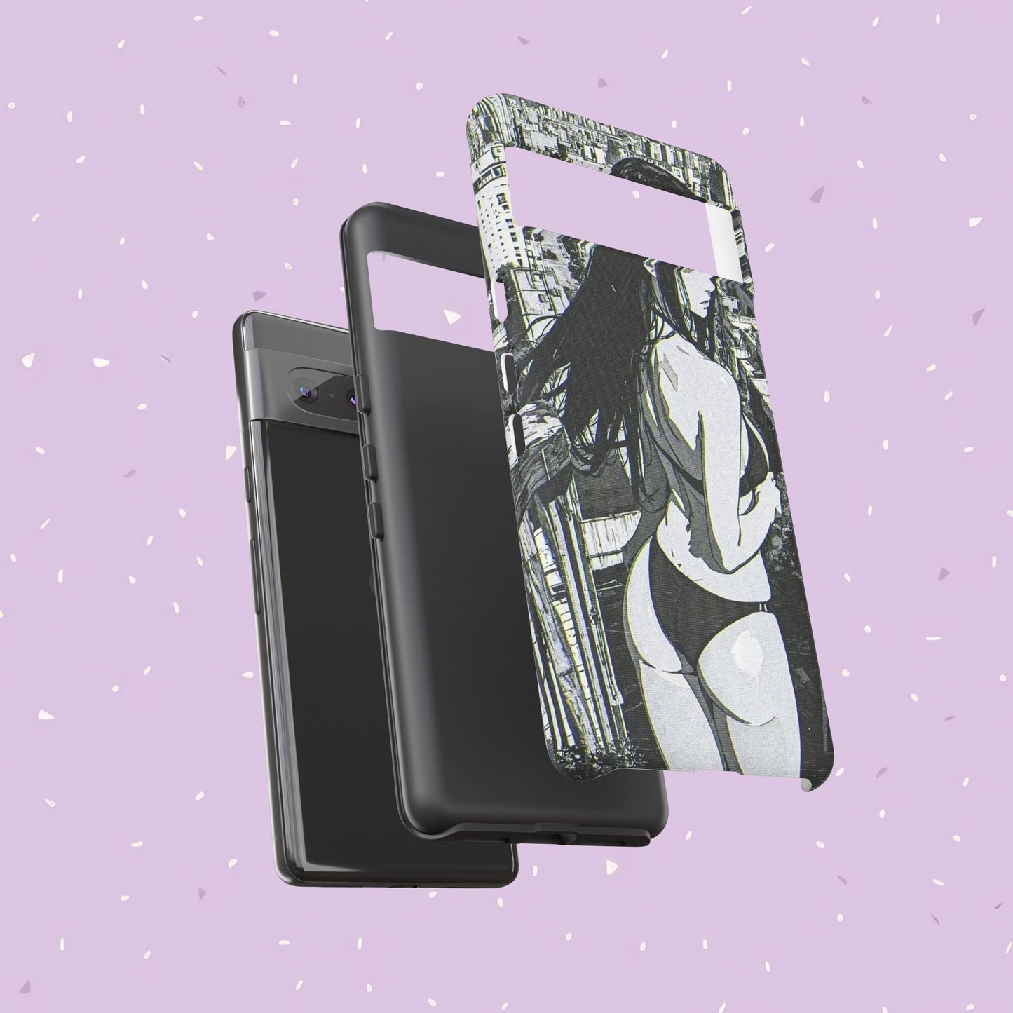 Tough Phone Case, Anime Manga Girl Bikini Design, iPhone, Galaxy, Google Pixel, Hentai Ecchi Art