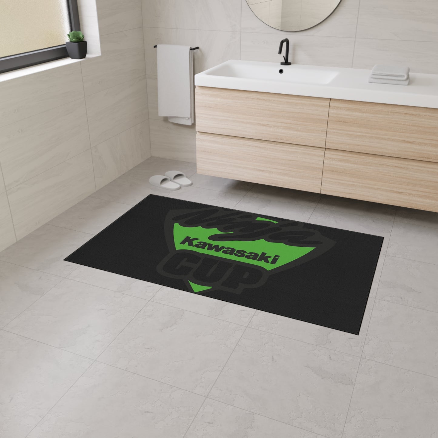 Motorsports Ninja Cup Kawasaki Floor mat | Motorcycle Garage Mat