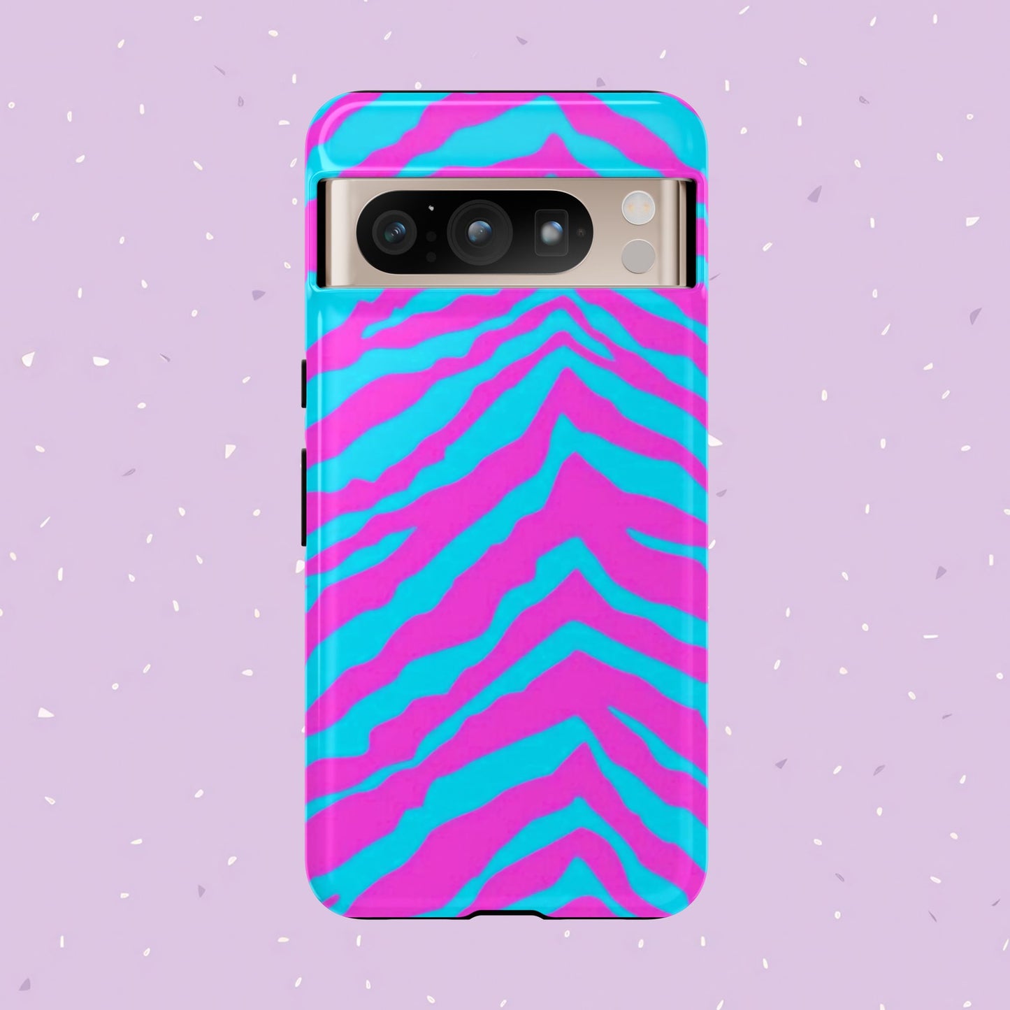 Animal Print Hot Pink And Teal Tough Case for iPhone, Galaxy and Google Pixel