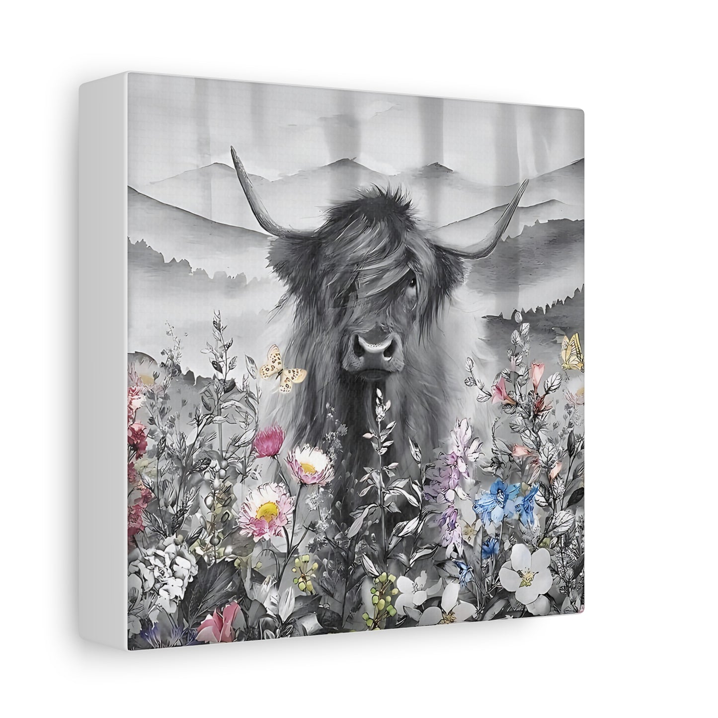 Canvas Poster, Scottish Highland Cow Vertical Wall Art, Housewarming Gift, Home