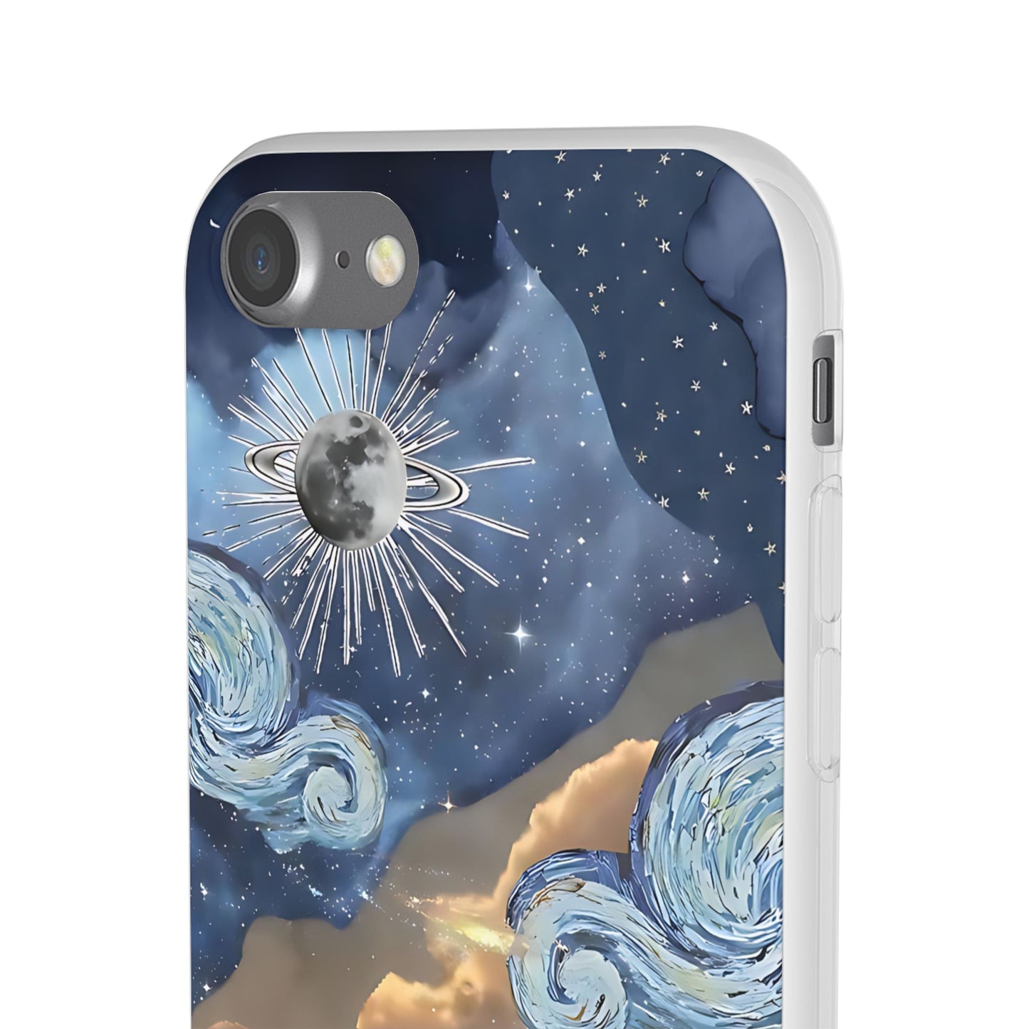 Celestial Flexi Case, Boho Phone Cover, Galaxy Protection, Starry Night Design,