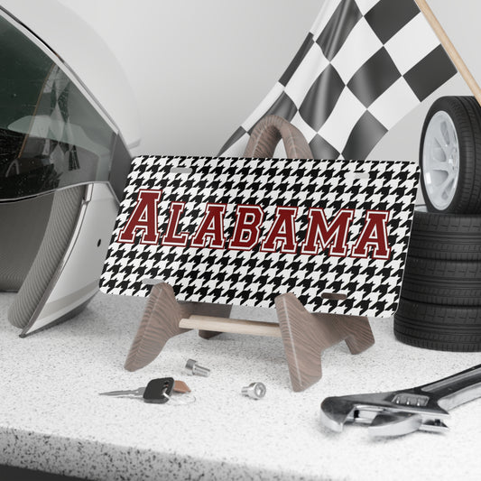 Alabama Houndstooth Vanity Front License Plate RTR Checker Pattern