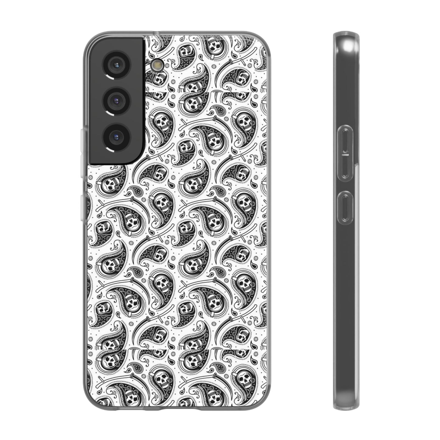 Skull Paisley Pattern Phone Case TPU Soft Flexi Case for iPhones