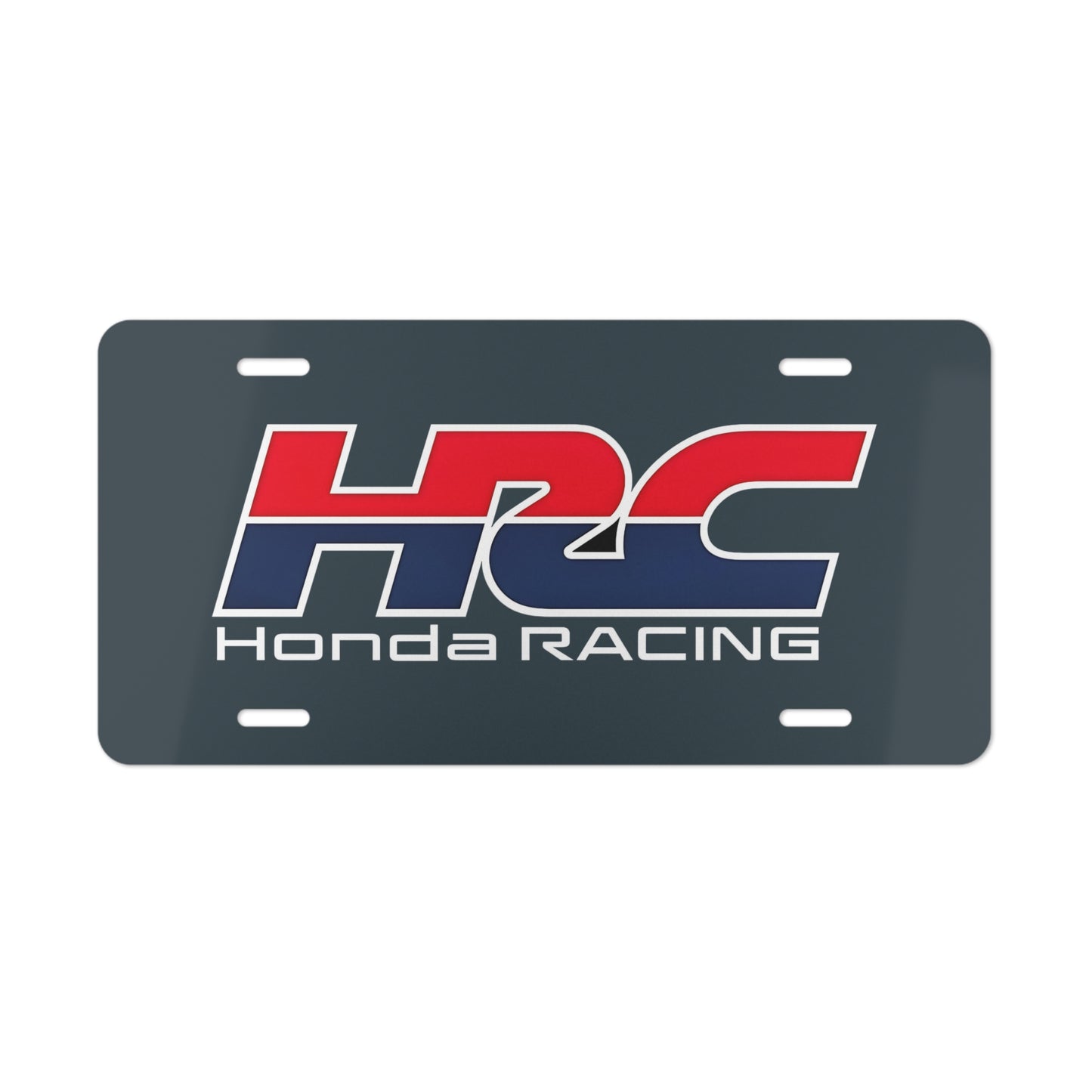 Honda Racing, Gray Front Vanity License Plate, Custom HRC Car Tag