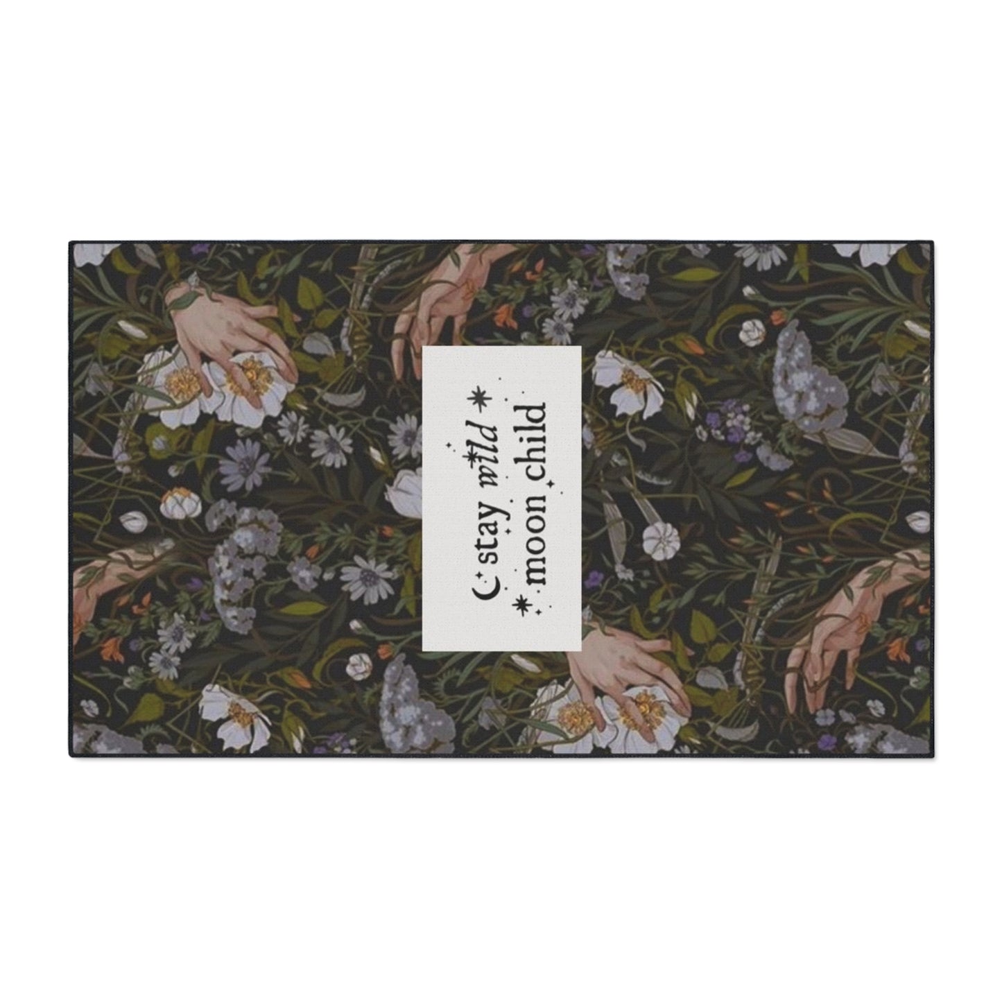 Stay Wild Moon Child Heavy Duty Floor Mat – Floral Boho Entry Rug