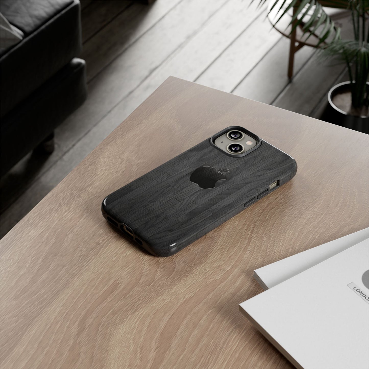 Tough Cases For iPhones, Gray Wood Color Rugged Phone Case