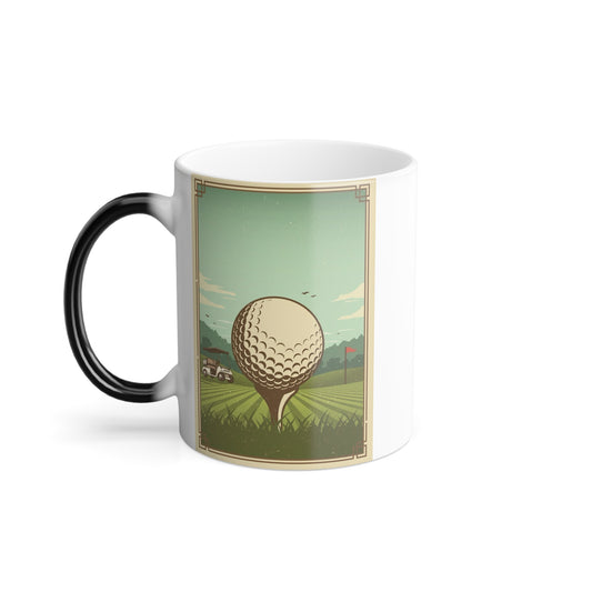 Color-Changing Mug — Vintage Golf Scenic Design (11 oz)