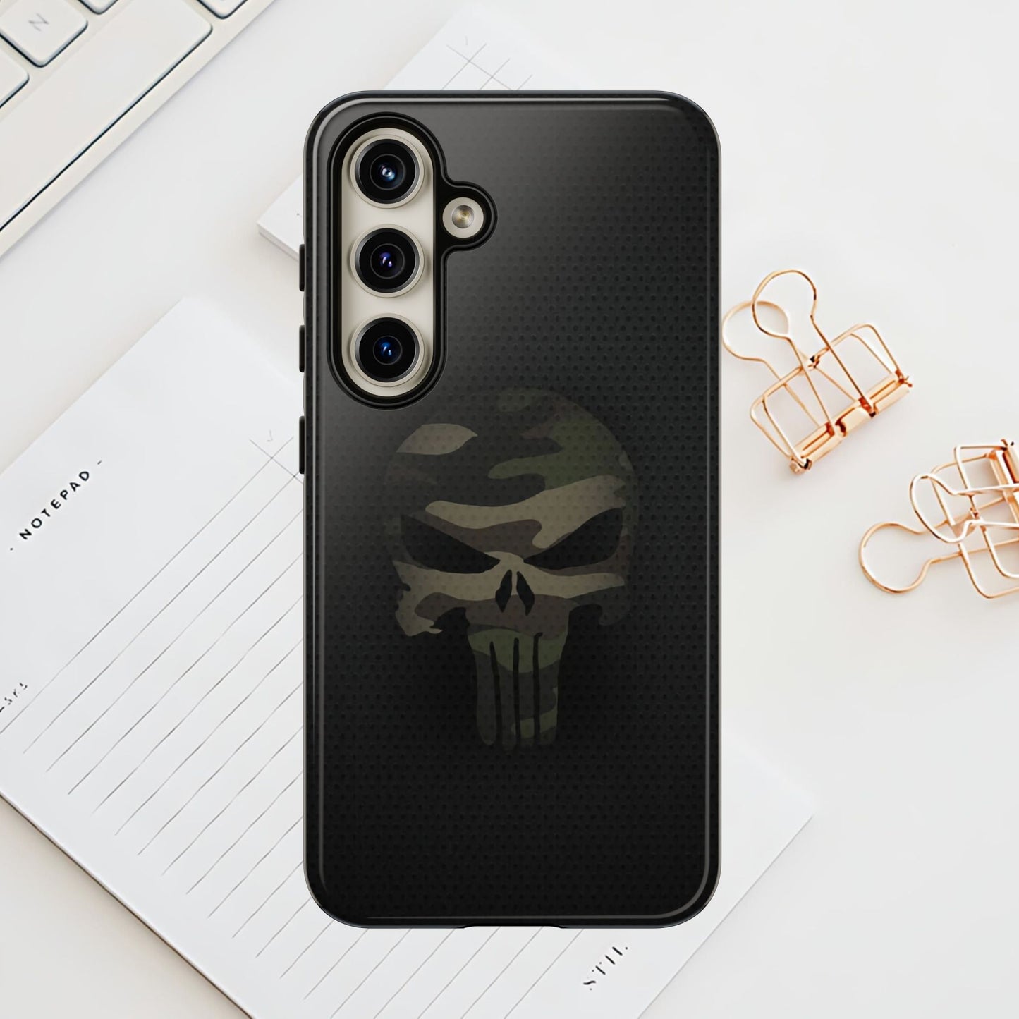 Camo Green Tough Case For iPhone, Samsung Galaxy, Jake Skull Punisher Graphic