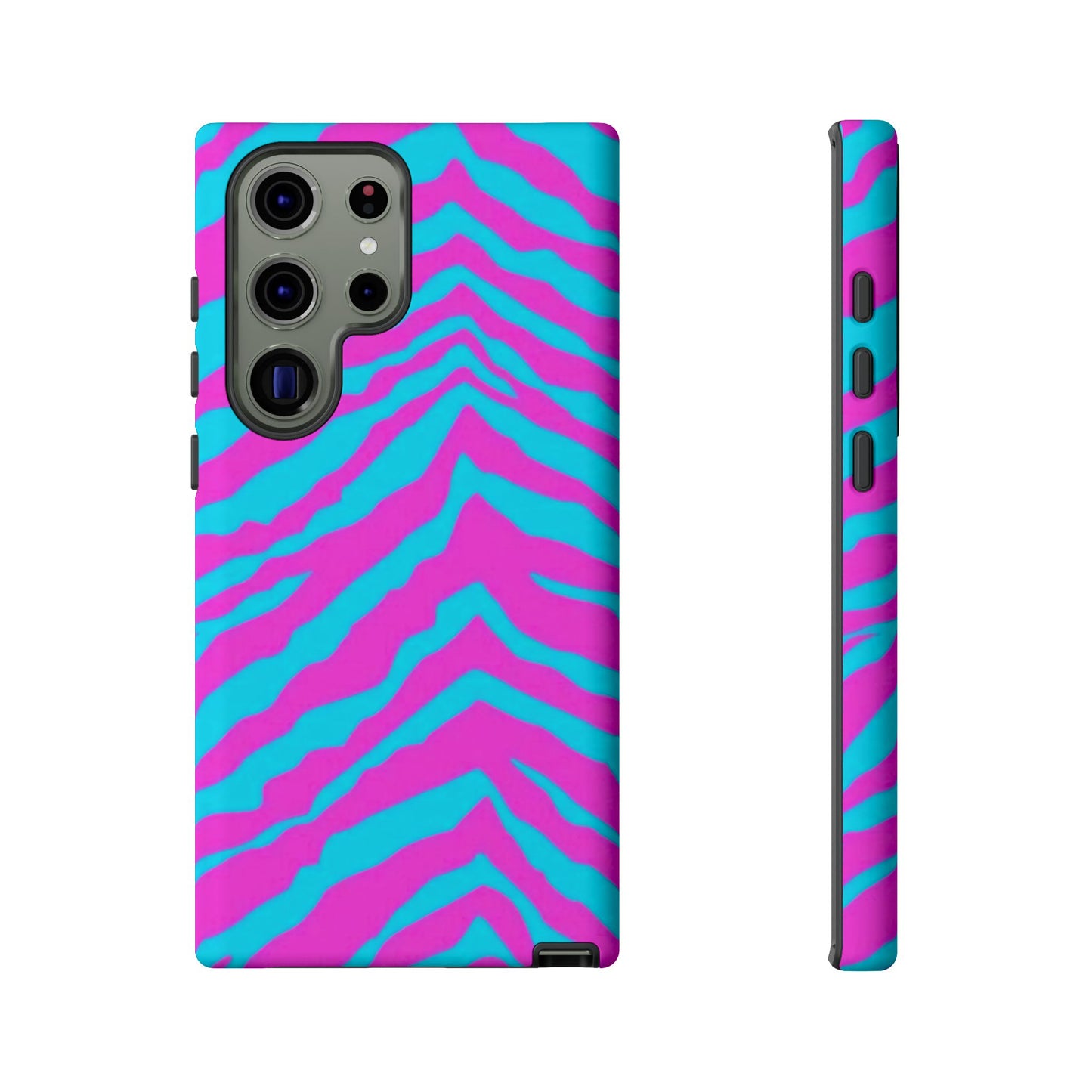 Animal Print Hot Pink And Teal Tough Case for iPhone, Galaxy and Google Pixel