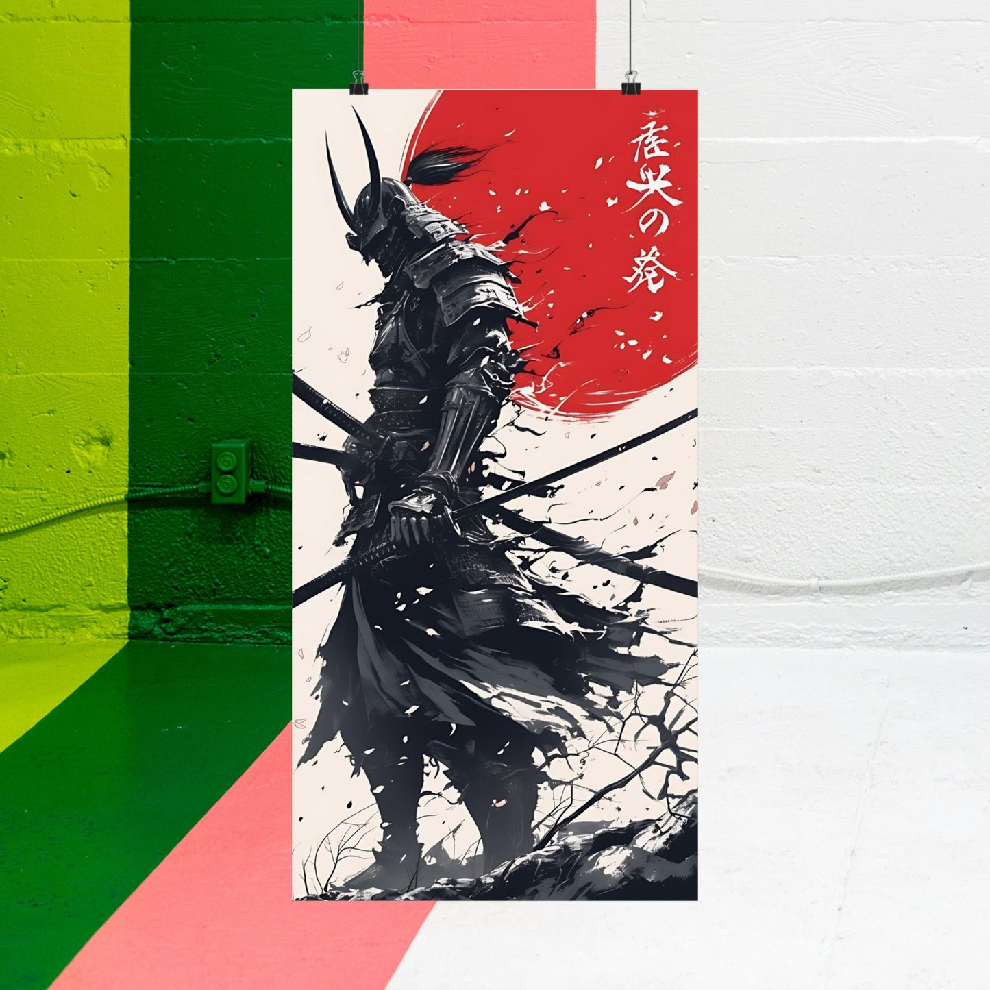 Samurai Warrior Matte Vertical Posters Japanese Samurai Preparing For Battle