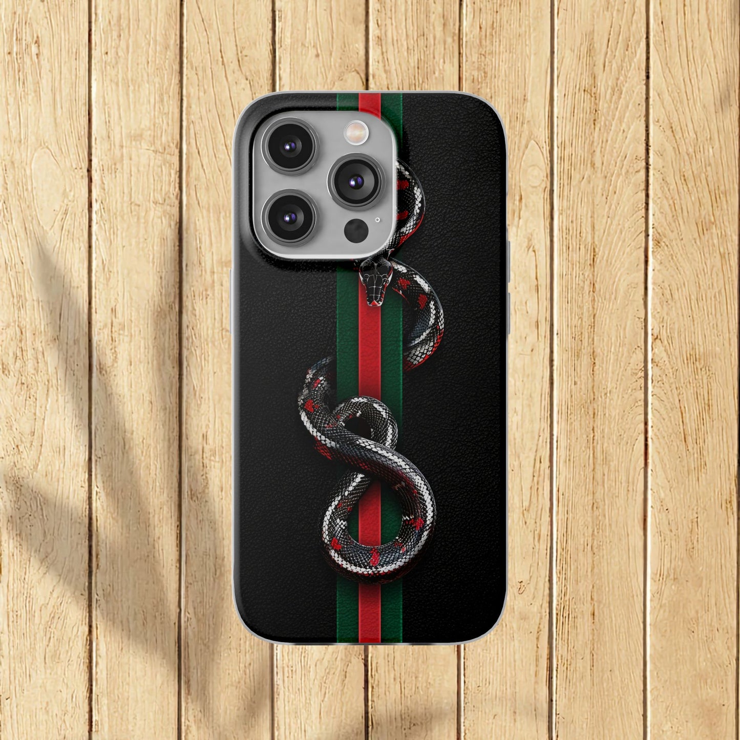 Green and Red Stripes Snake TPU Flexi Cases For iPhones And Samsung Galaxy