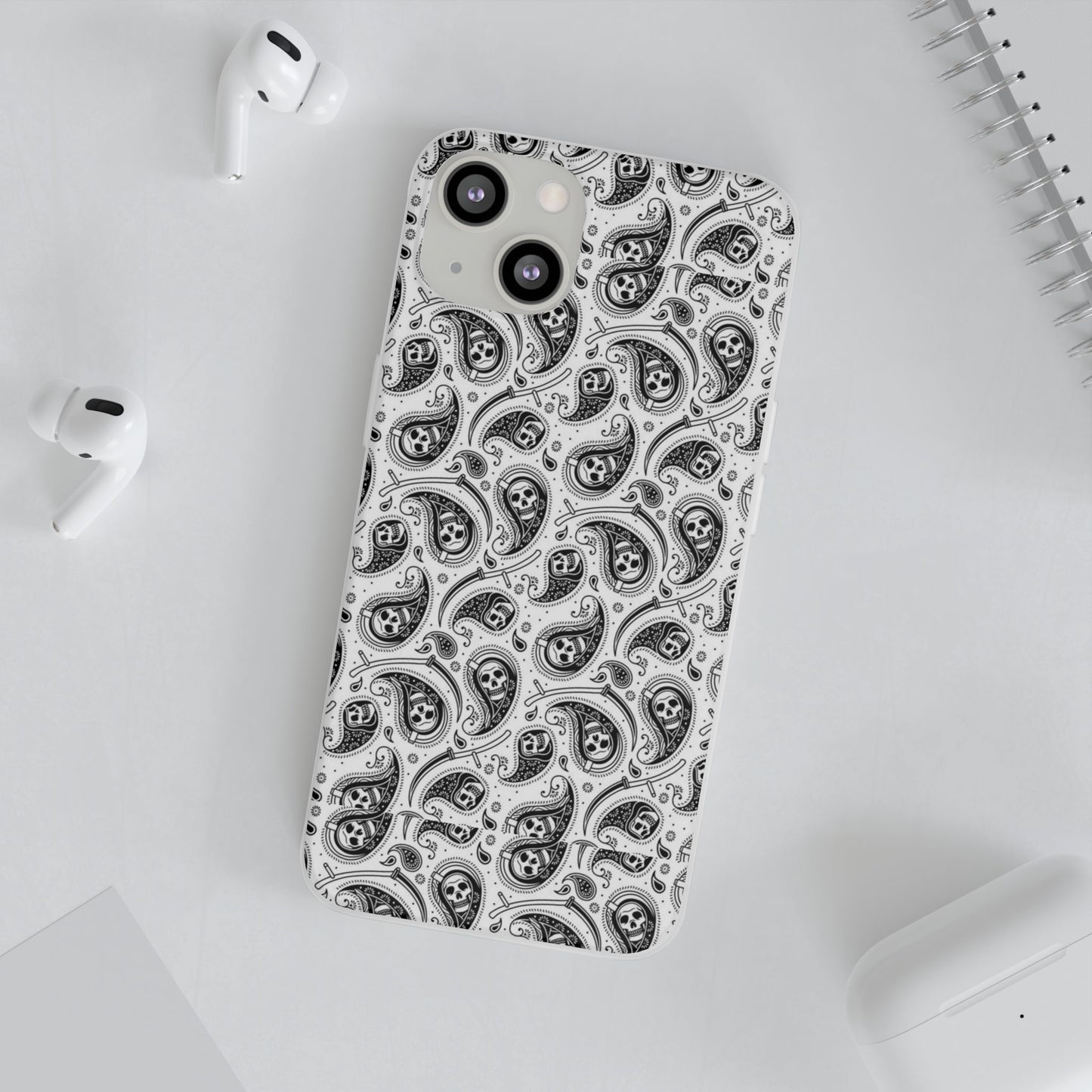 Skull Paisley Pattern Phone Case TPU Soft Flexi Case for iPhones