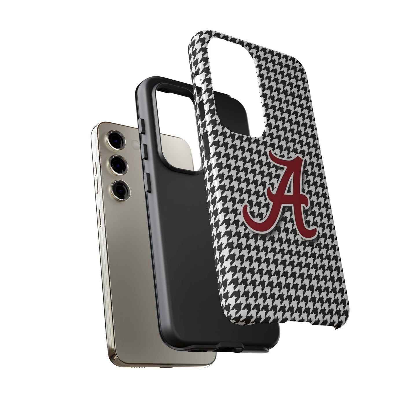 Alabama Houndstooth Phone Case, Tough Cases, College RTR Fan Gear, Initial A