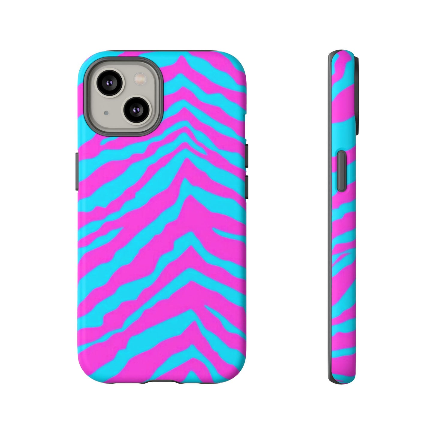 Animal Print Hot Pink And Teal Tough Case for iPhone, Galaxy and Google Pixel