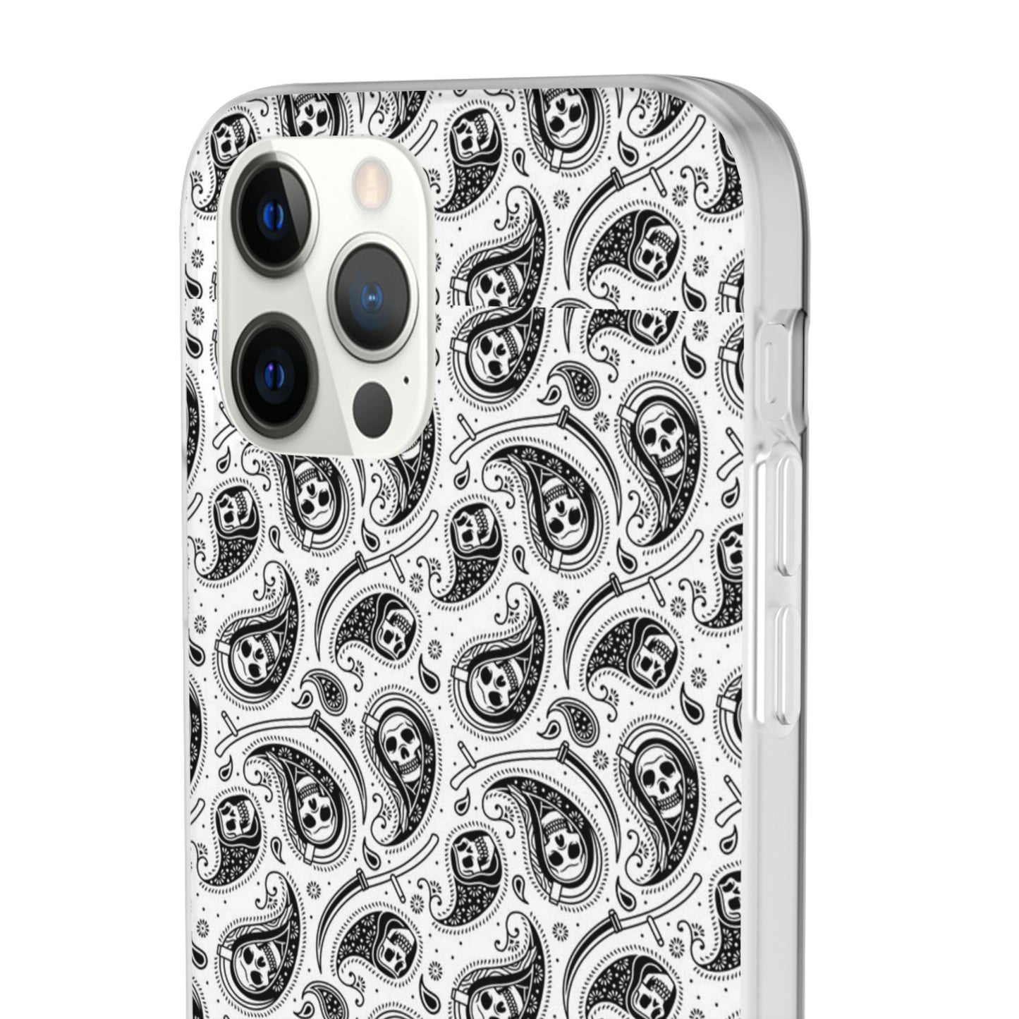 Skull Paisley Pattern Phone Case TPU Soft Flexi Case for iPhones
