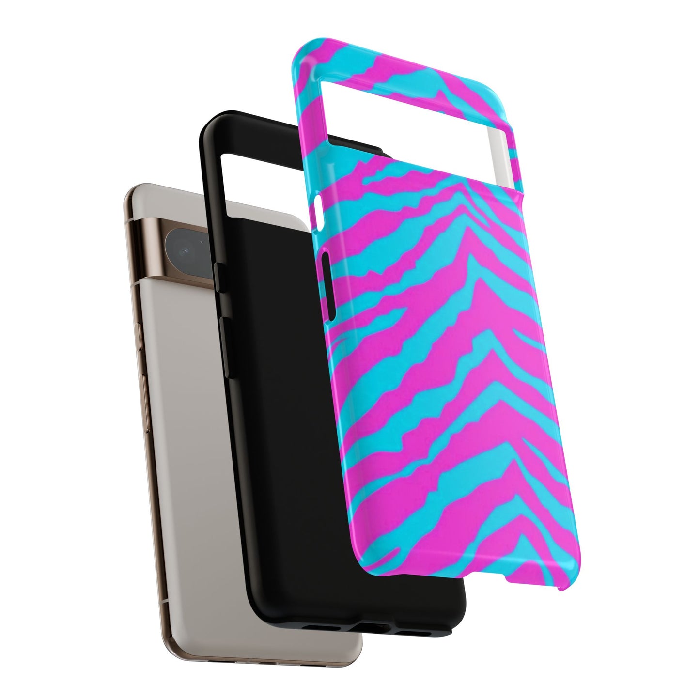 Animal Print Hot Pink And Teal Tough Case for iPhone, Galaxy and Google Pixel