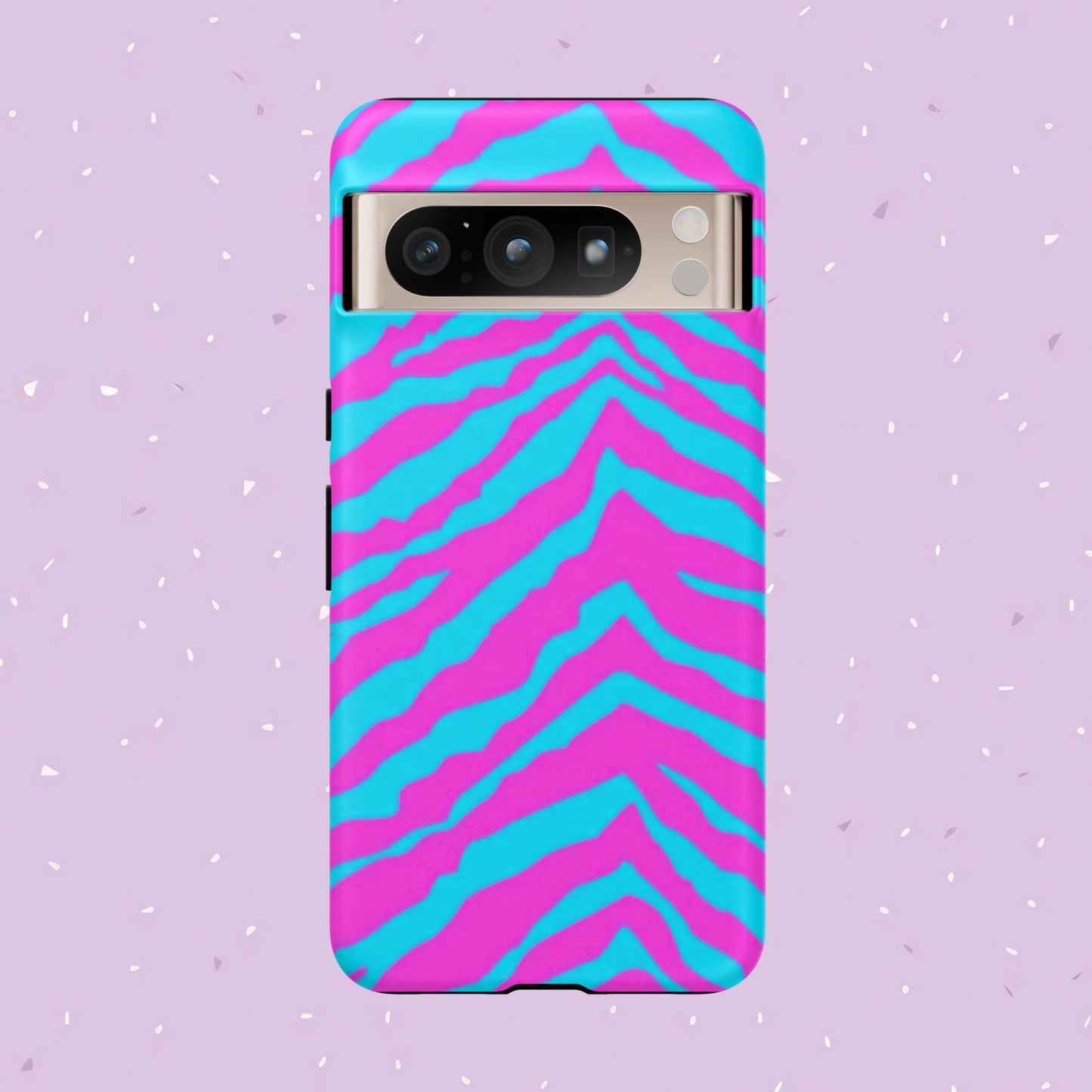Animal Print Hot Pink And Teal Tough Case for iPhone, Galaxy and Google Pixel