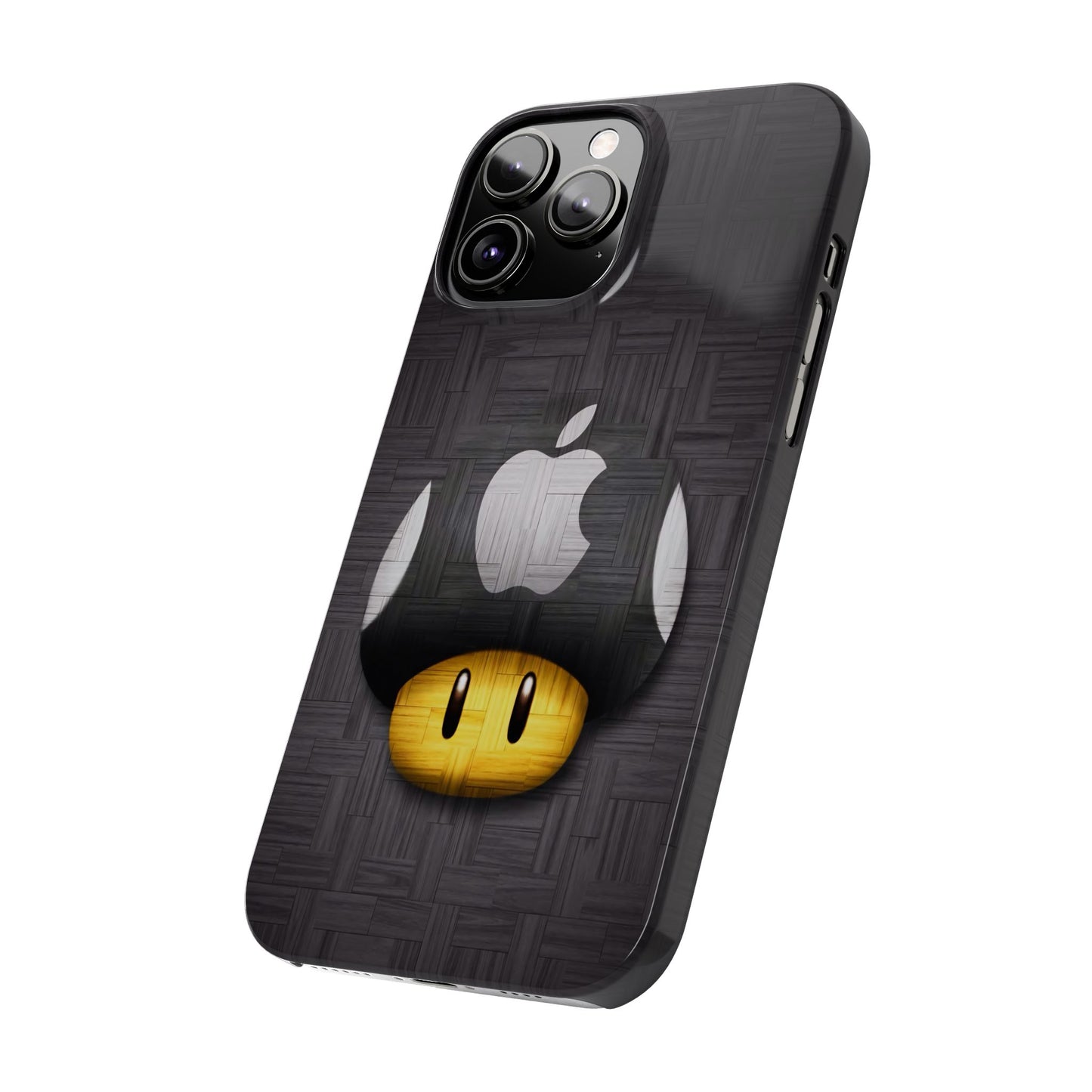 Mushroom Apple Slim Phone Case for iPhone Cute Gamer Phone Accessory, Kids Gift