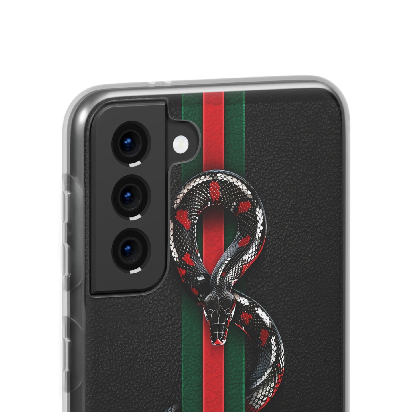 Green and Red Stripes Snake TPU Flexi Cases For iPhones And Samsung Galaxy
