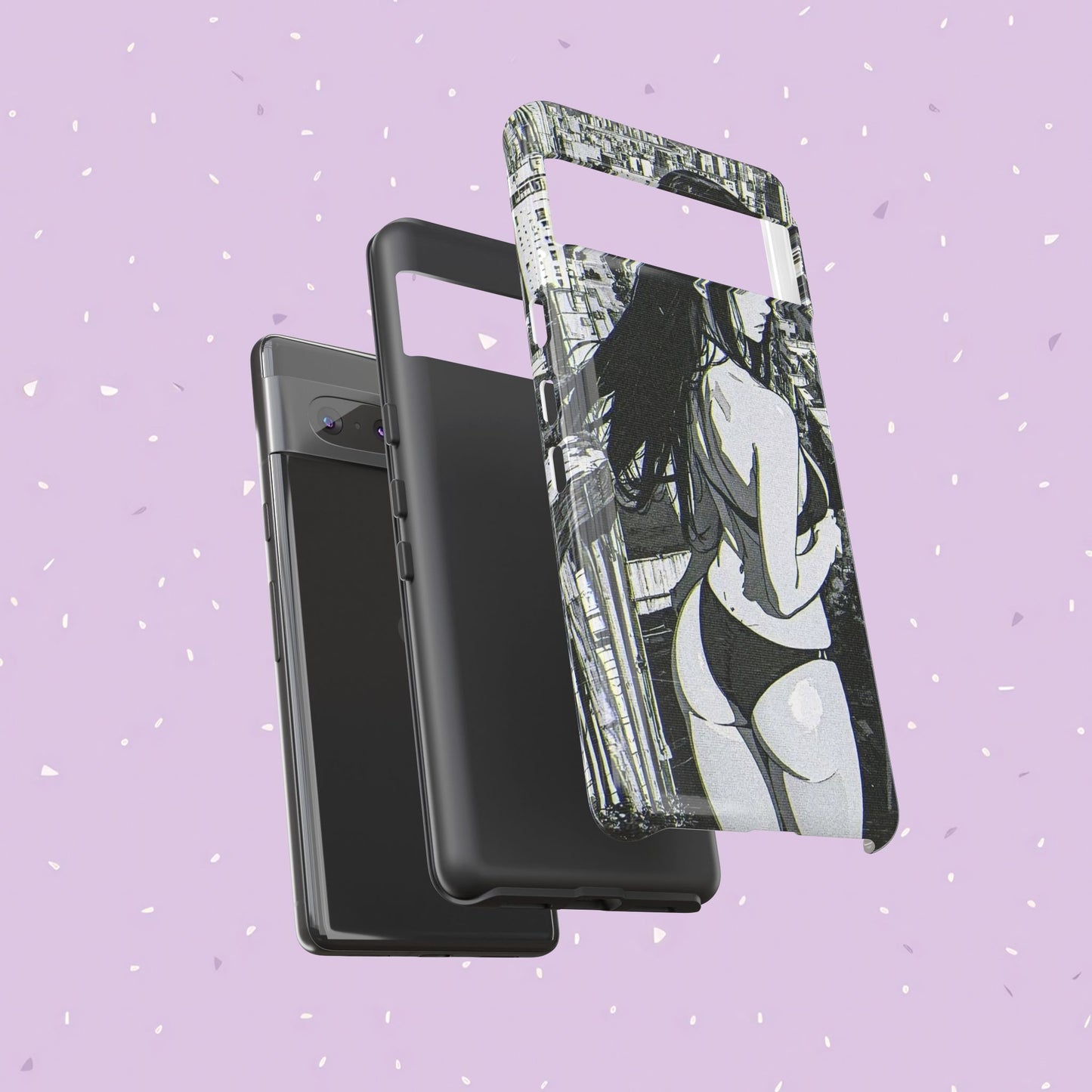 Tough Phone Case, Anime Manga Girl Bikini Design, iPhone, Galaxy, Google Pixel, Hentai Ecchi Art