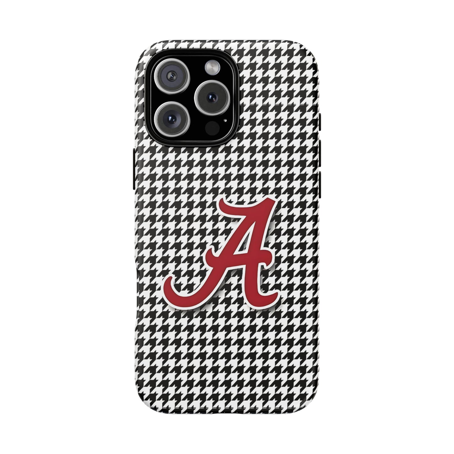 Alabama Houndstooth Phone Case, Tough Cases, College RTR Fan Gear, Initial A