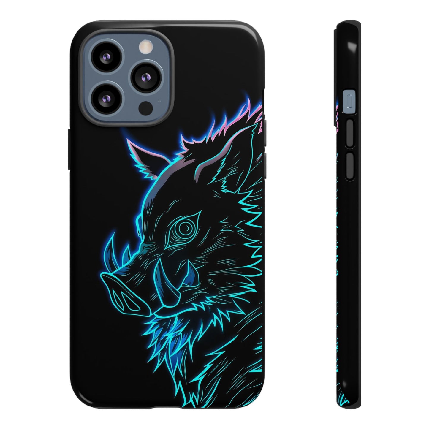 Tough Cases For iPhone, Galaxy, Anime Hashibira Beast Slayer Neon Design