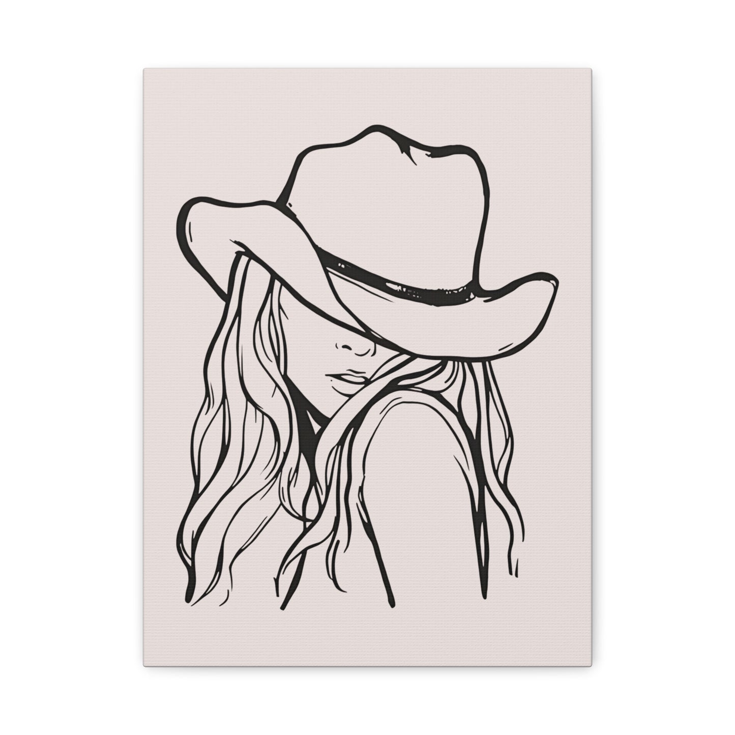 Canvas Wall Art Prints, Western Cowgirl Wall Art, Trendy Line Art