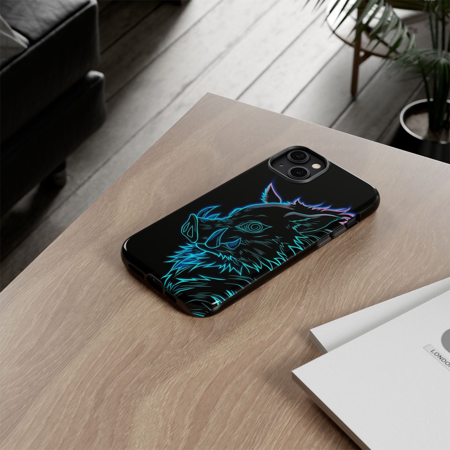 Tough Cases For iPhone, Galaxy, Anime Hashibira Beast Slayer Neon Design