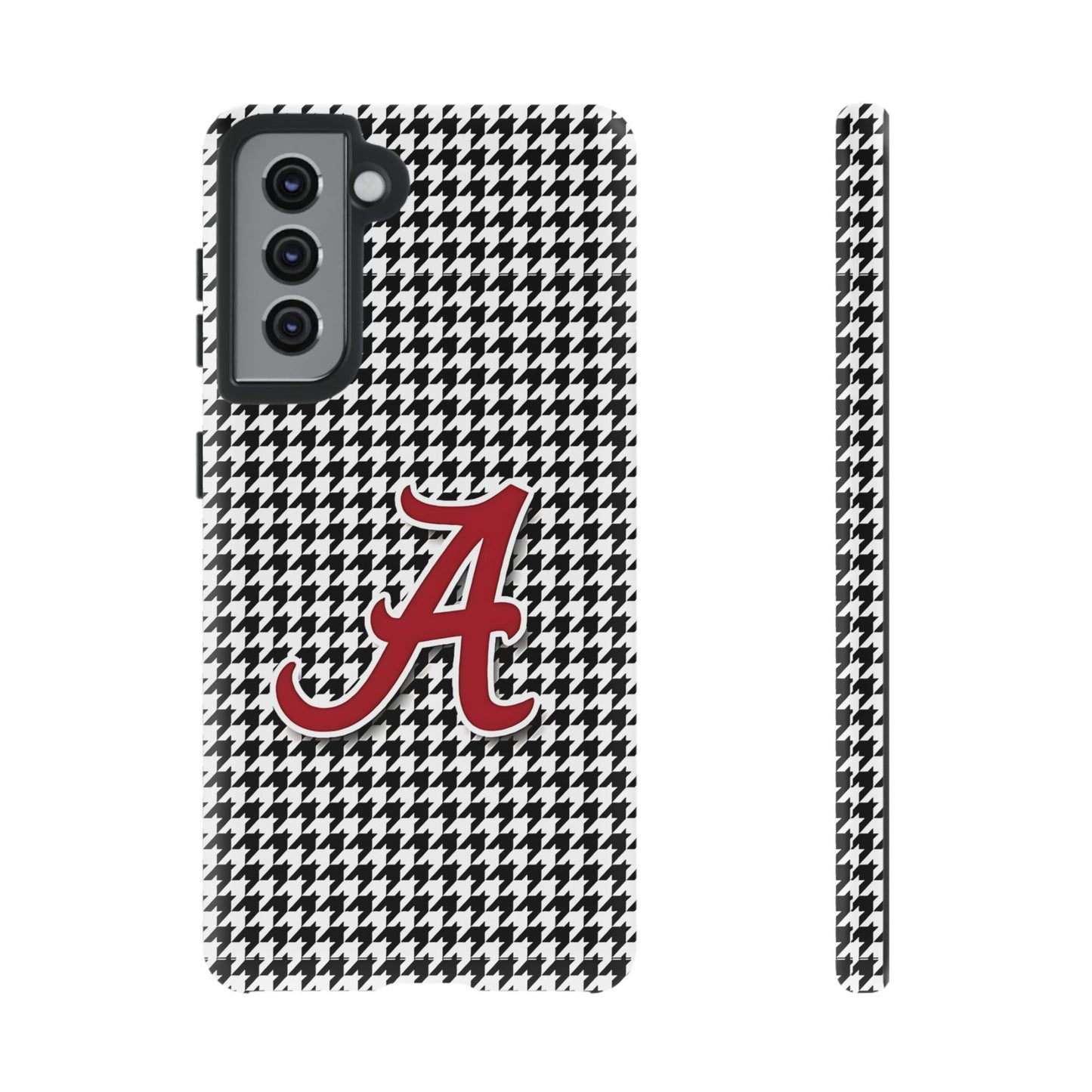 Alabama Houndstooth Phone Case, Tough Cases, College RTR Fan Gear, Initial A