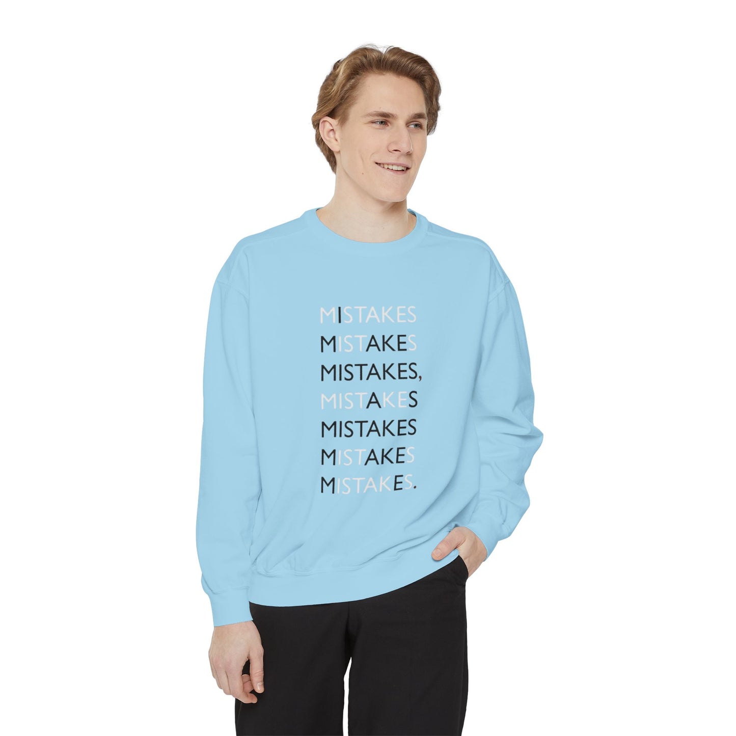 I Make Mistakes Sweatshirt | Comfy Typographic Self-Acceptance Crewneck