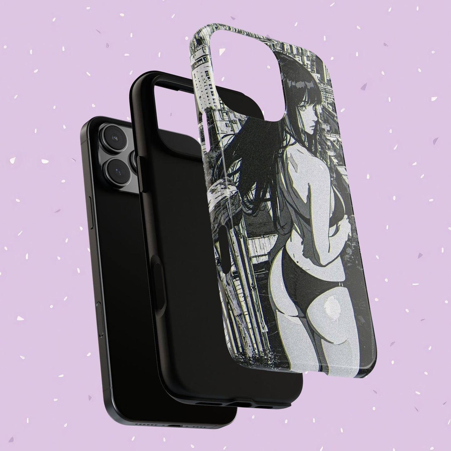 Tough Phone Case, Anime Manga Girl Bikini Design, iPhone, Galaxy, Google Pixel, Hentai Ecchi Art