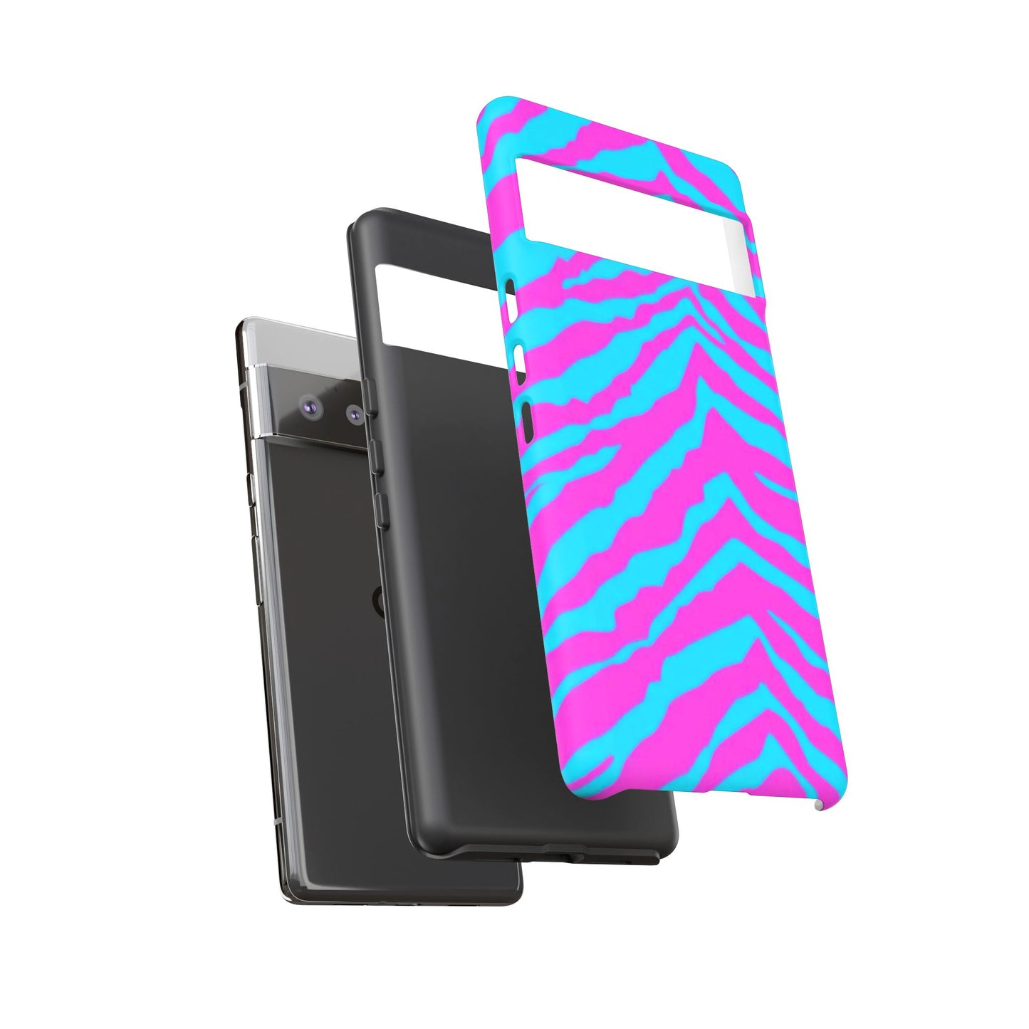 Animal Print Hot Pink And Teal Tough Case for iPhone, Galaxy and Google Pixel