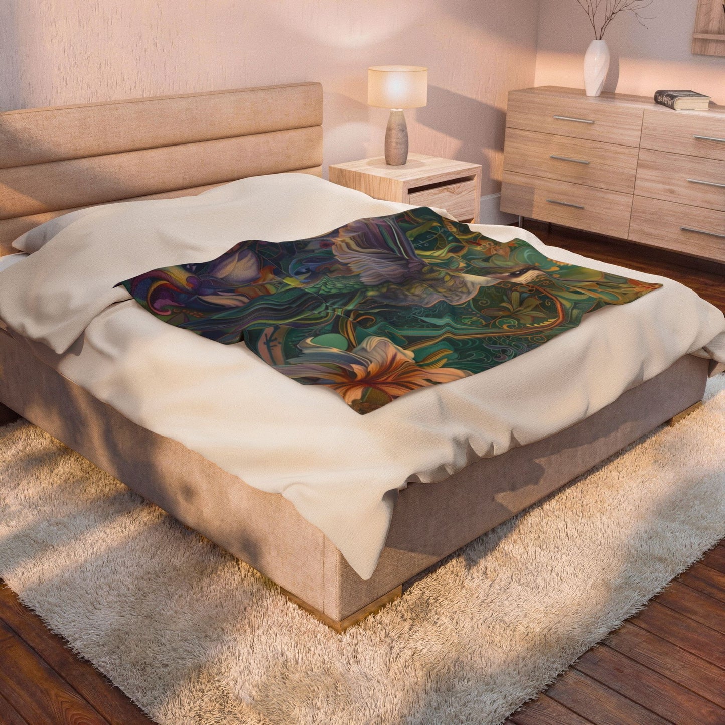 Hummingbird Velveteen Plush Thin Blanket Cozy Home Decor, Gift for Nature Bird