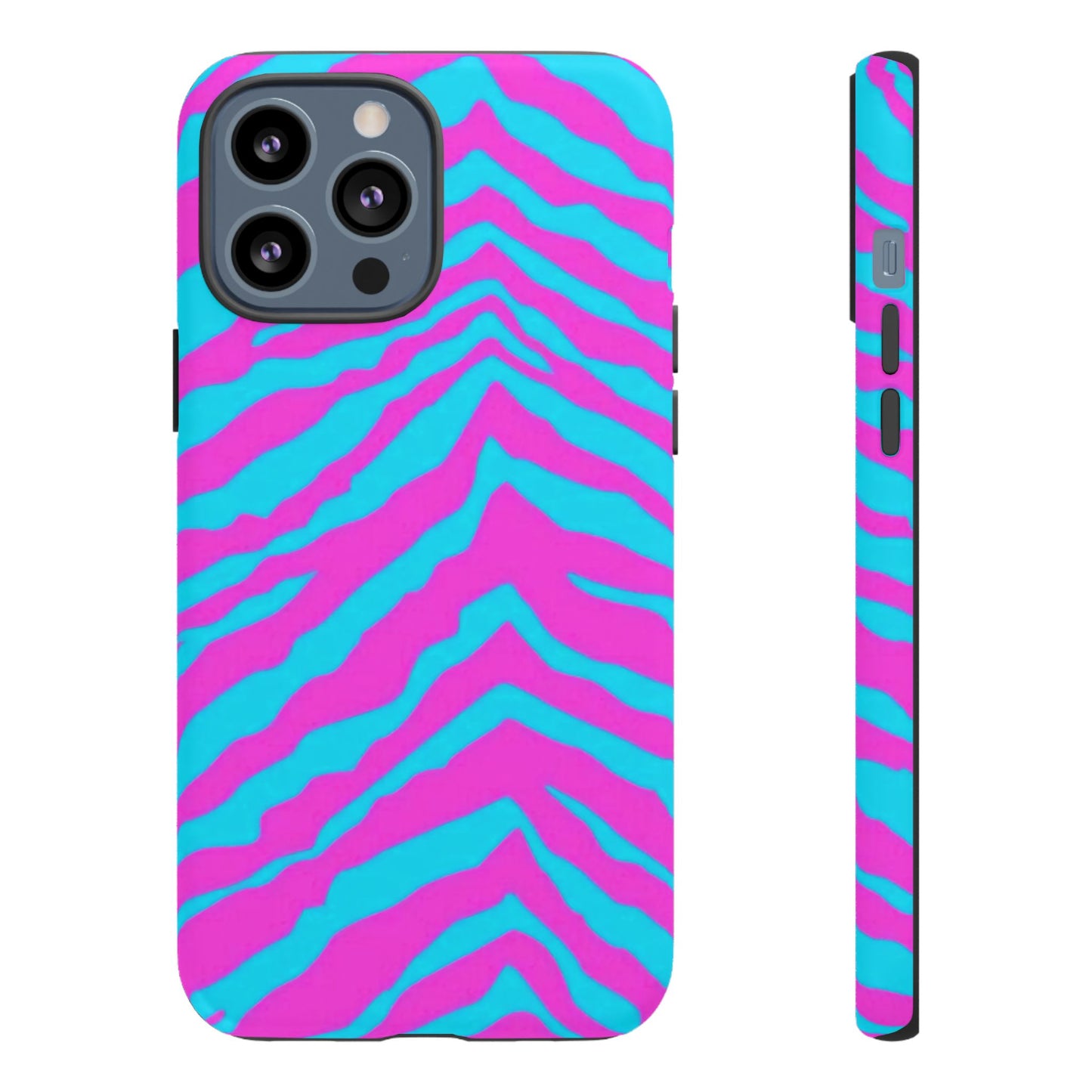 Animal Print Hot Pink And Teal Tough Case for iPhone, Galaxy and Google Pixel