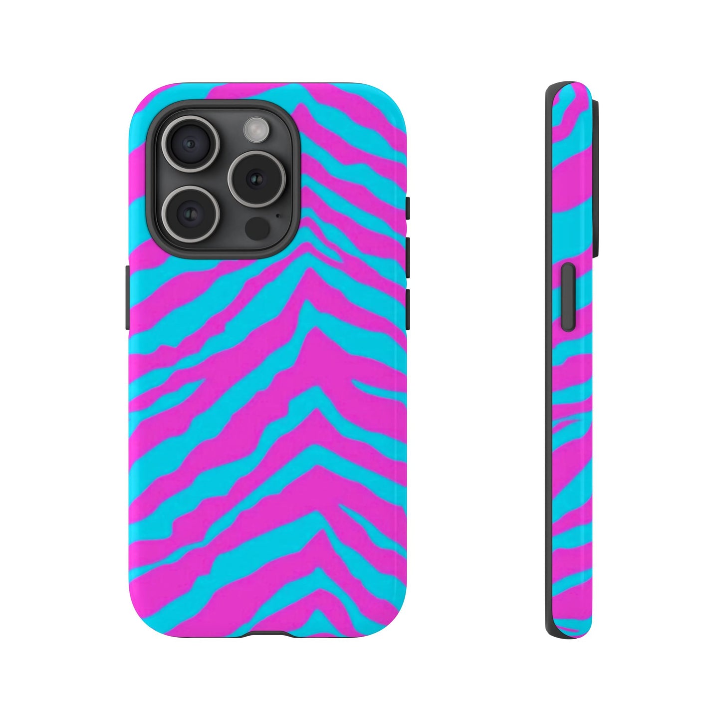 Animal Print Hot Pink And Teal Tough Case for iPhone, Galaxy and Google Pixel