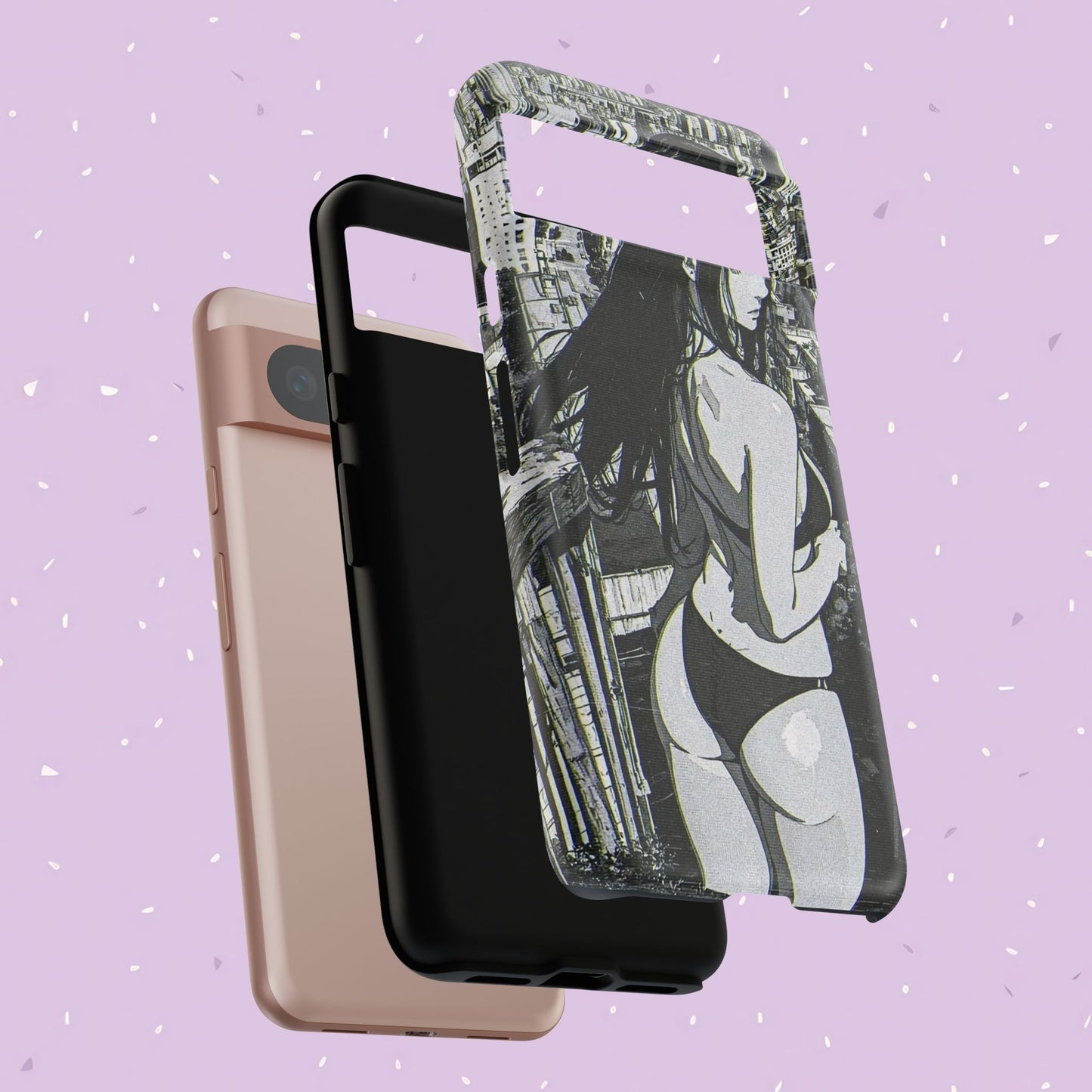 Tough Phone Case, Anime Manga Girl Bikini Design, iPhone, Galaxy, Google Pixel, Hentai Ecchi Art