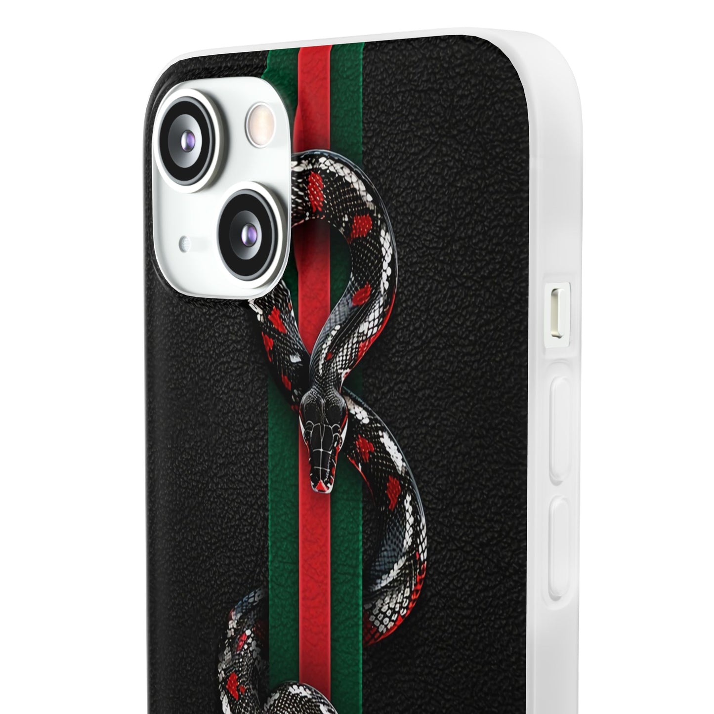 Green and Red Stripes Snake TPU Flexi Cases For iPhones And Samsung Galaxy
