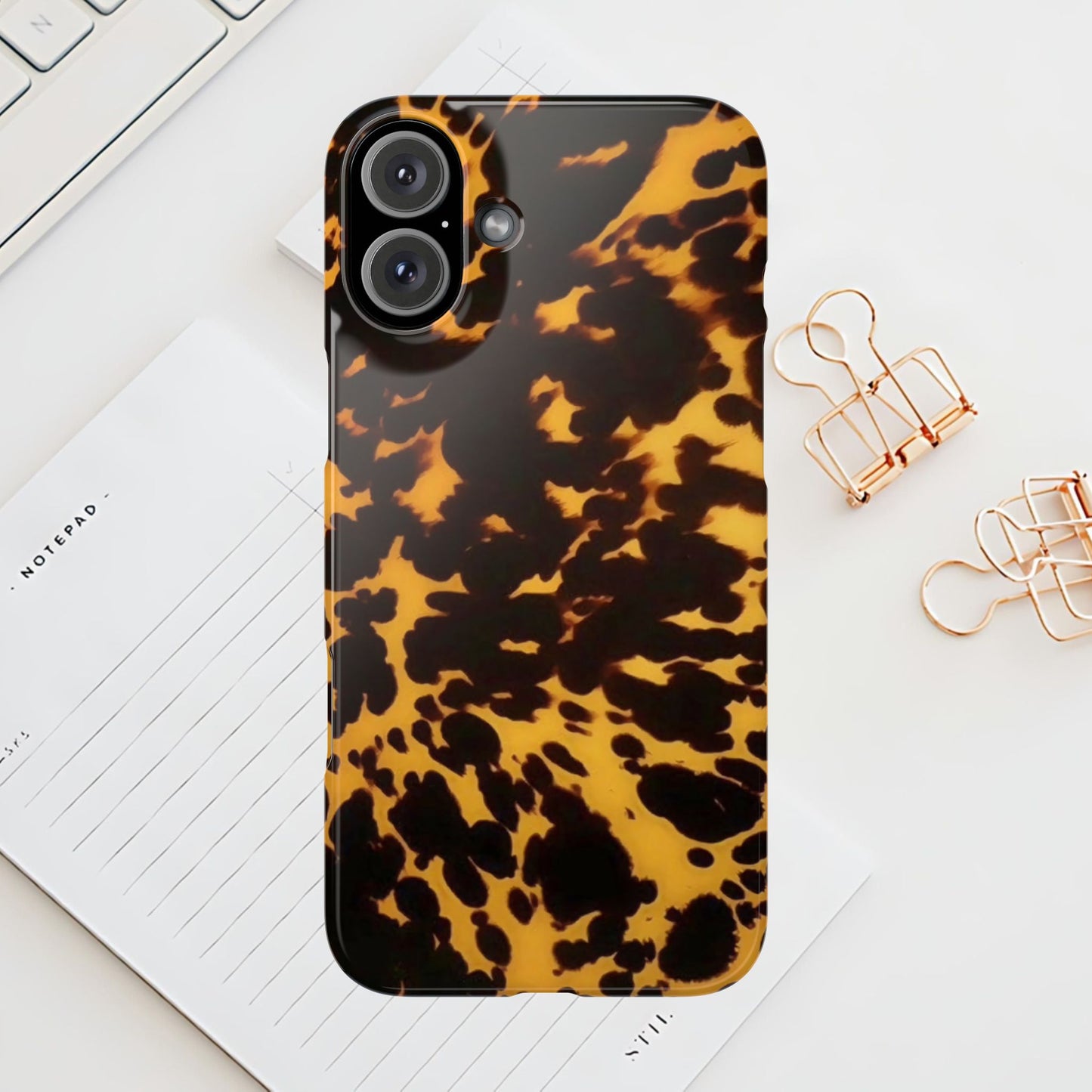 Two Tone Tortoiseshell iPhone Ultra Slim Cases, Glossy Finish