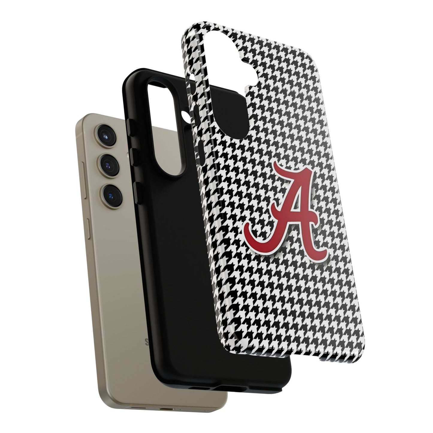 Alabama Houndstooth Phone Case, Tough Cases, College RTR Fan Gear, Initial A