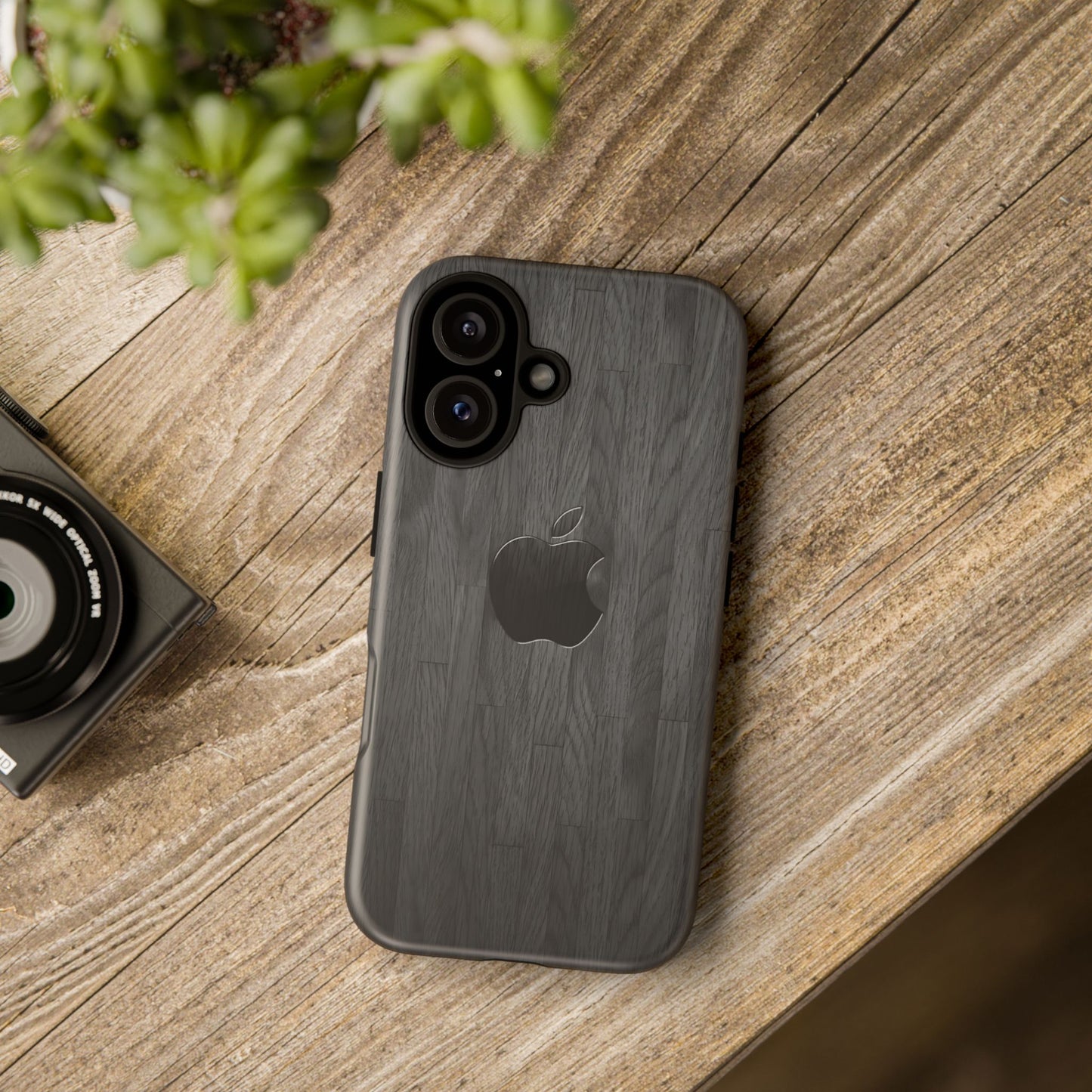 Tough Cases For iPhones, Gray Wood Color Rugged Phone Case