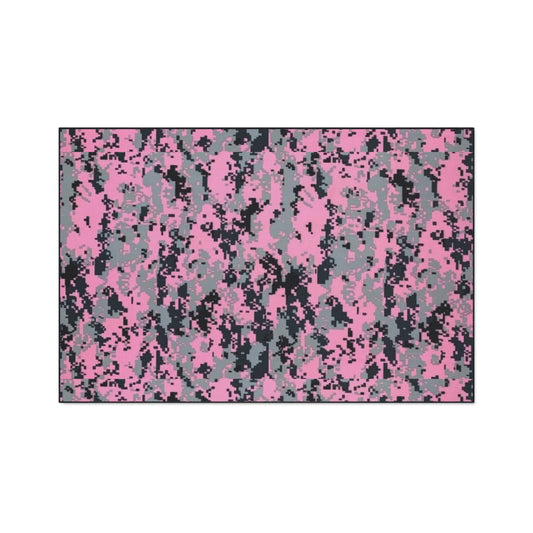Pink and Gray Camo Stylish Heavy Duty Floor Mat - Durable Entrance, Kitchen, Gym