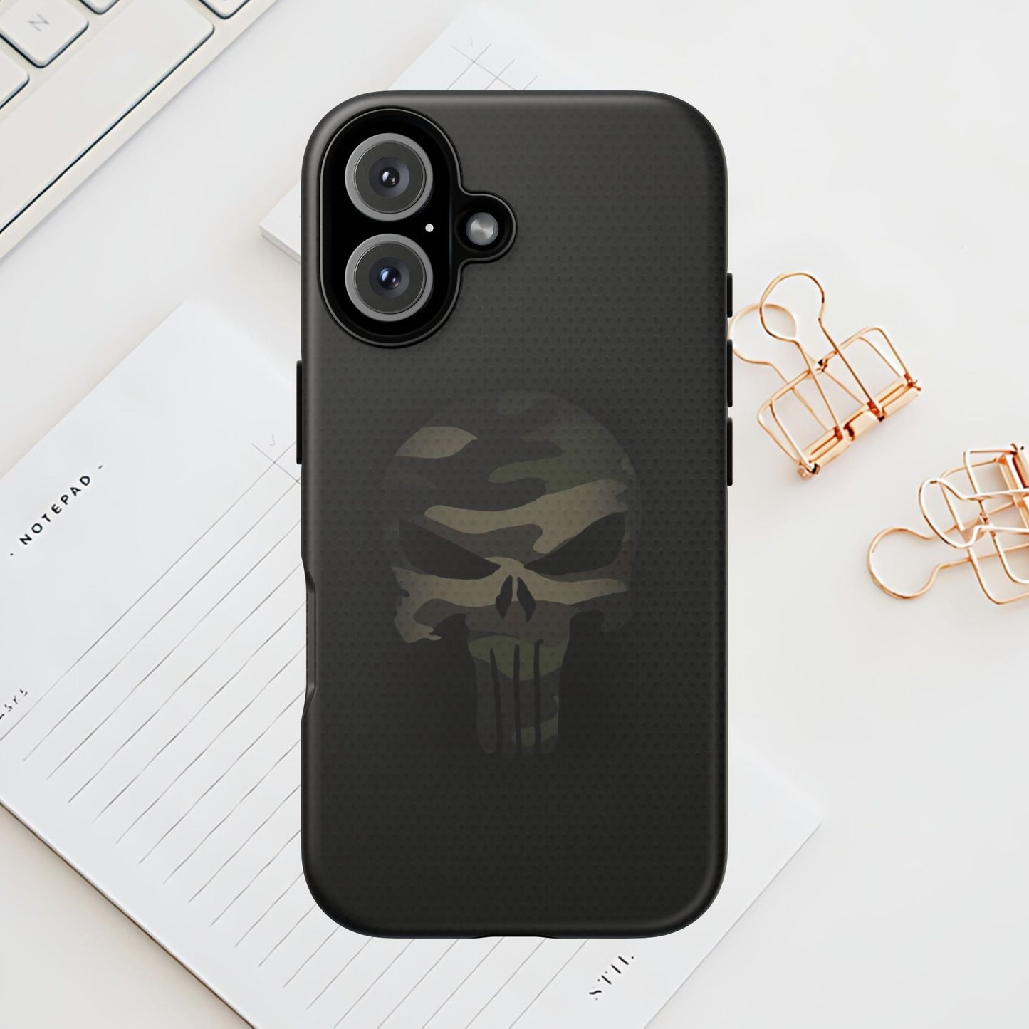 Camo Green Tough Case For iPhone, Samsung Galaxy, Jake Skull Punisher Graphic