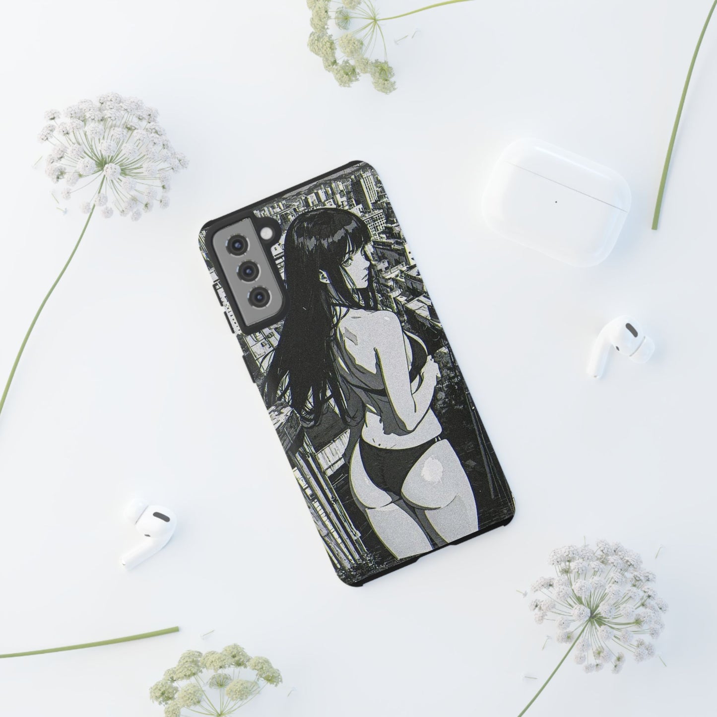 Tough Phone Case, Anime Manga Girl Bikini Design, iPhone, Galaxy, Google Pixel, Hentai Ecchi Art