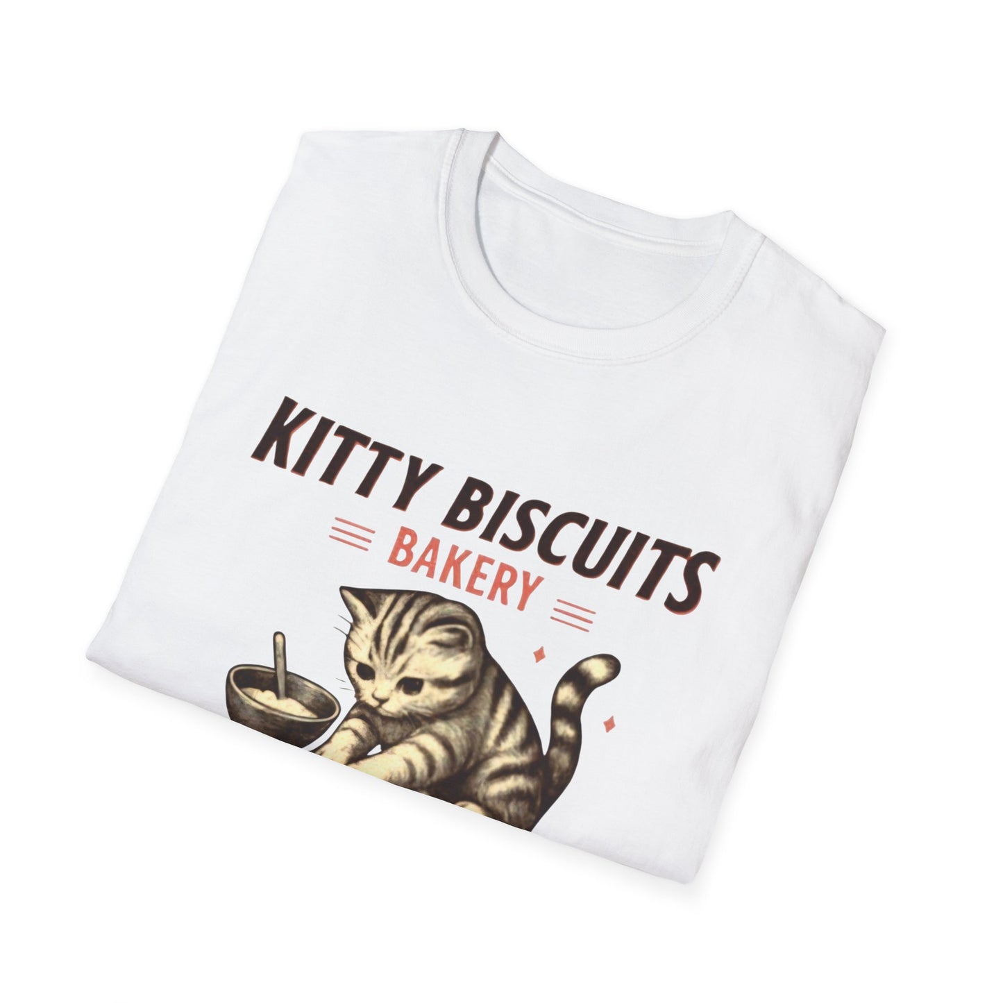 Kitty Biscuits Bakery T-Shirt | Cat Baking Graphic T, Softstyle Gift