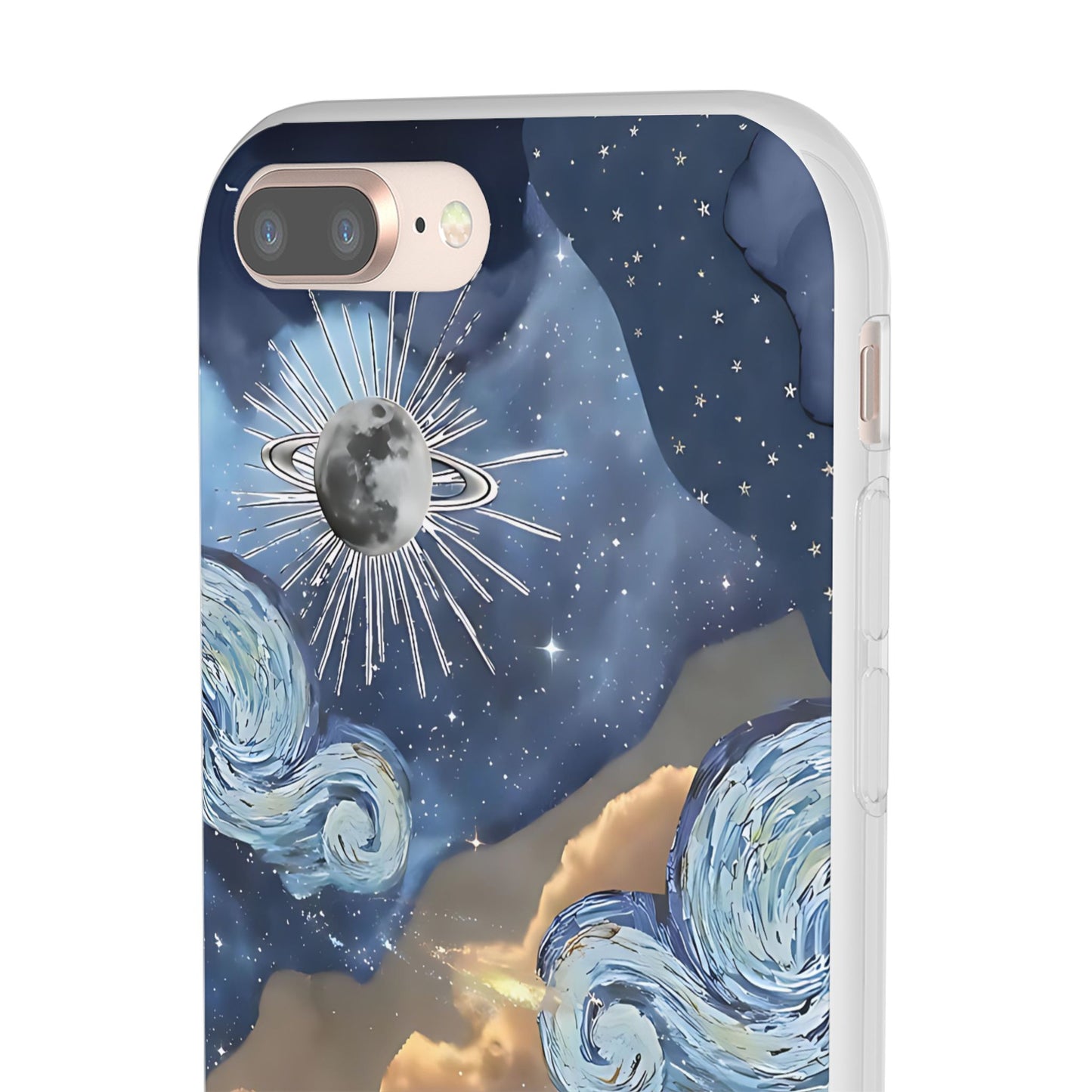 Celestial Flexi Case, Boho Phone Cover, Galaxy Protection, Starry Night Design,