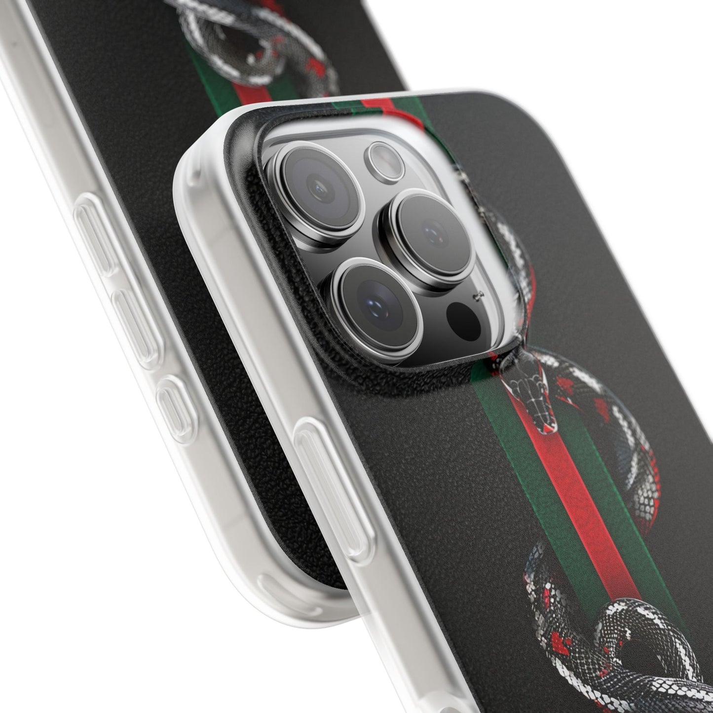 Green and Red Stripes Snake TPU Flexi Cases For iPhones And Samsung Galaxy