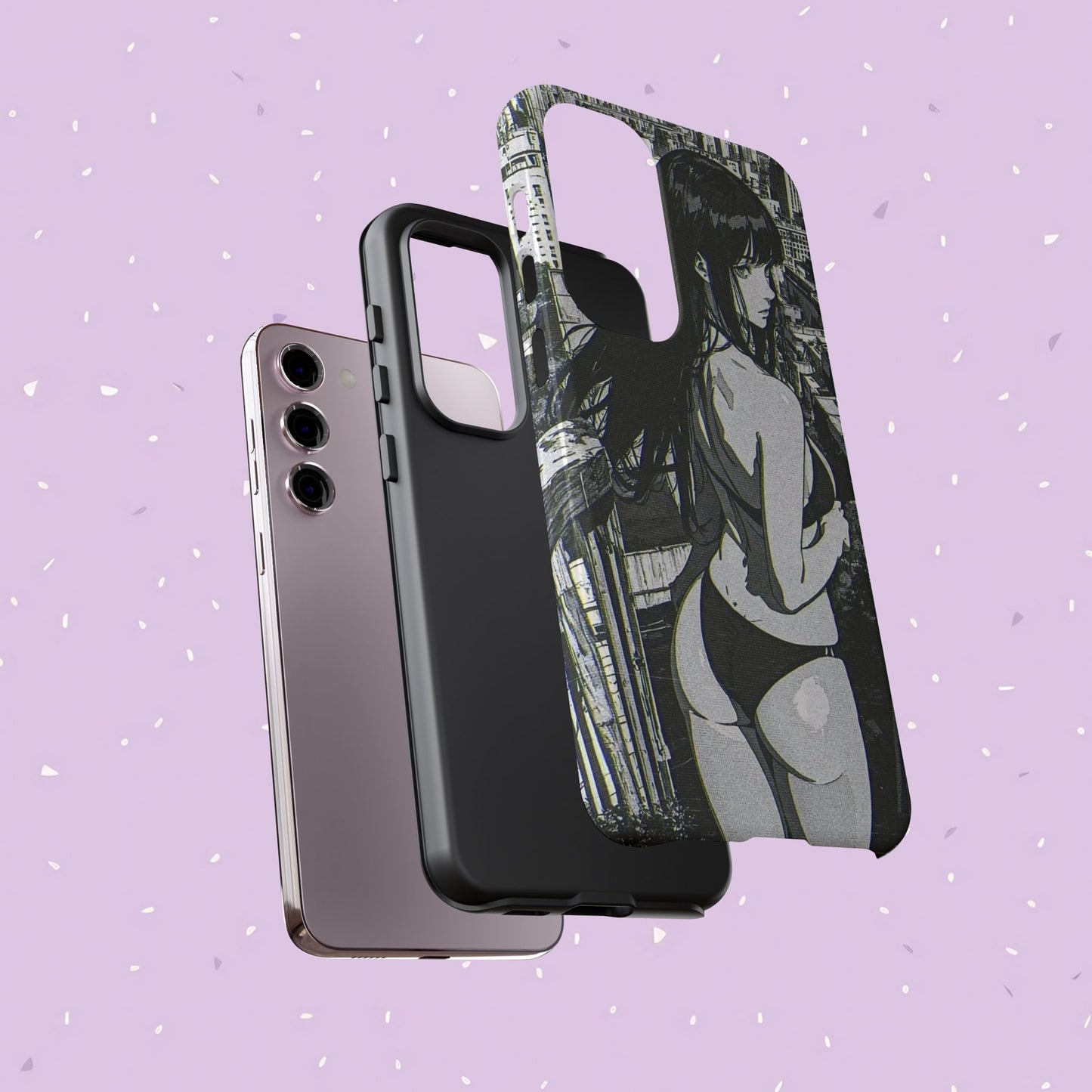 Tough Phone Case, Anime Manga Girl Bikini Design, iPhone, Galaxy, Google Pixel, Hentai Ecchi Art