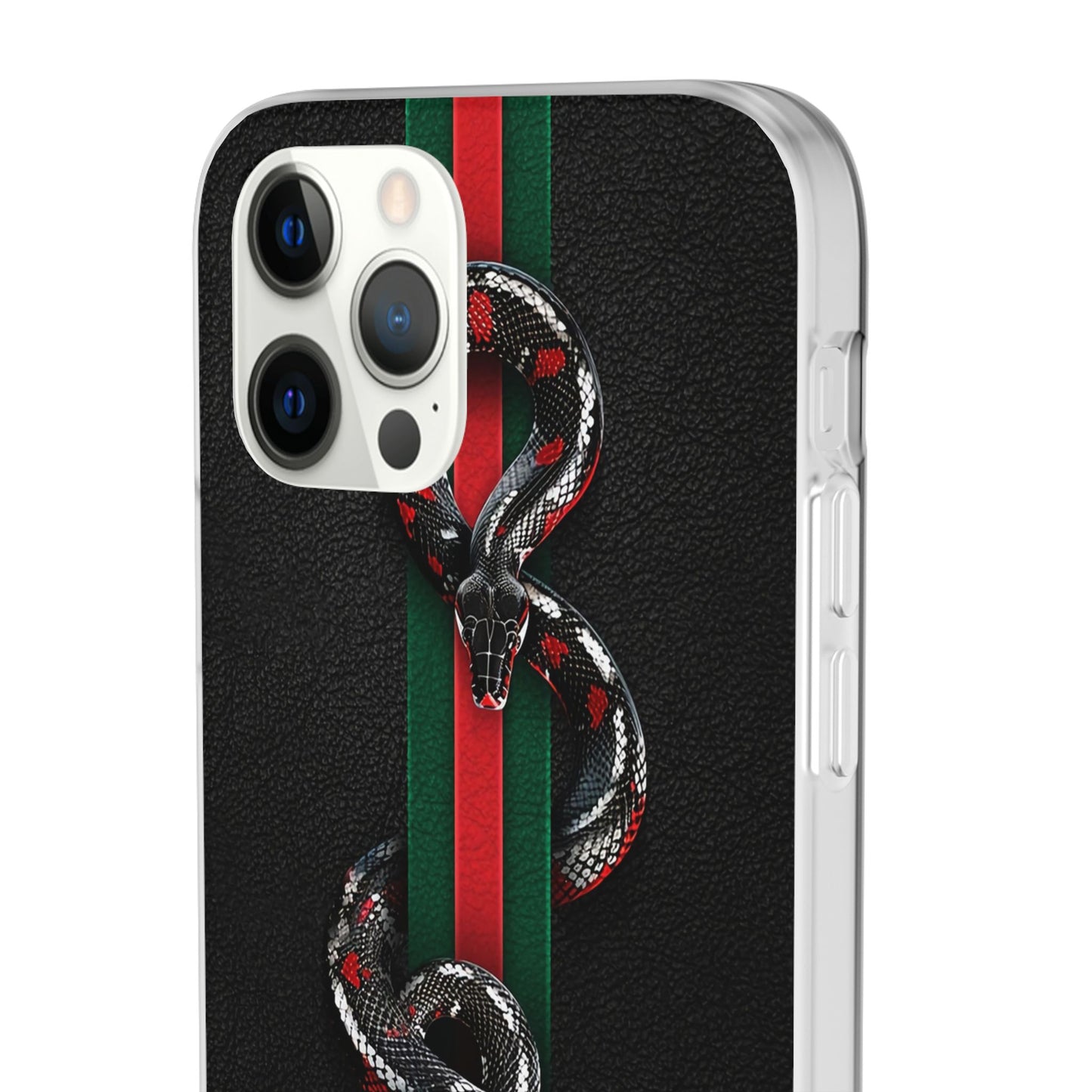 Green and Red Stripes Snake TPU Flexi Cases For iPhones And Samsung Galaxy
